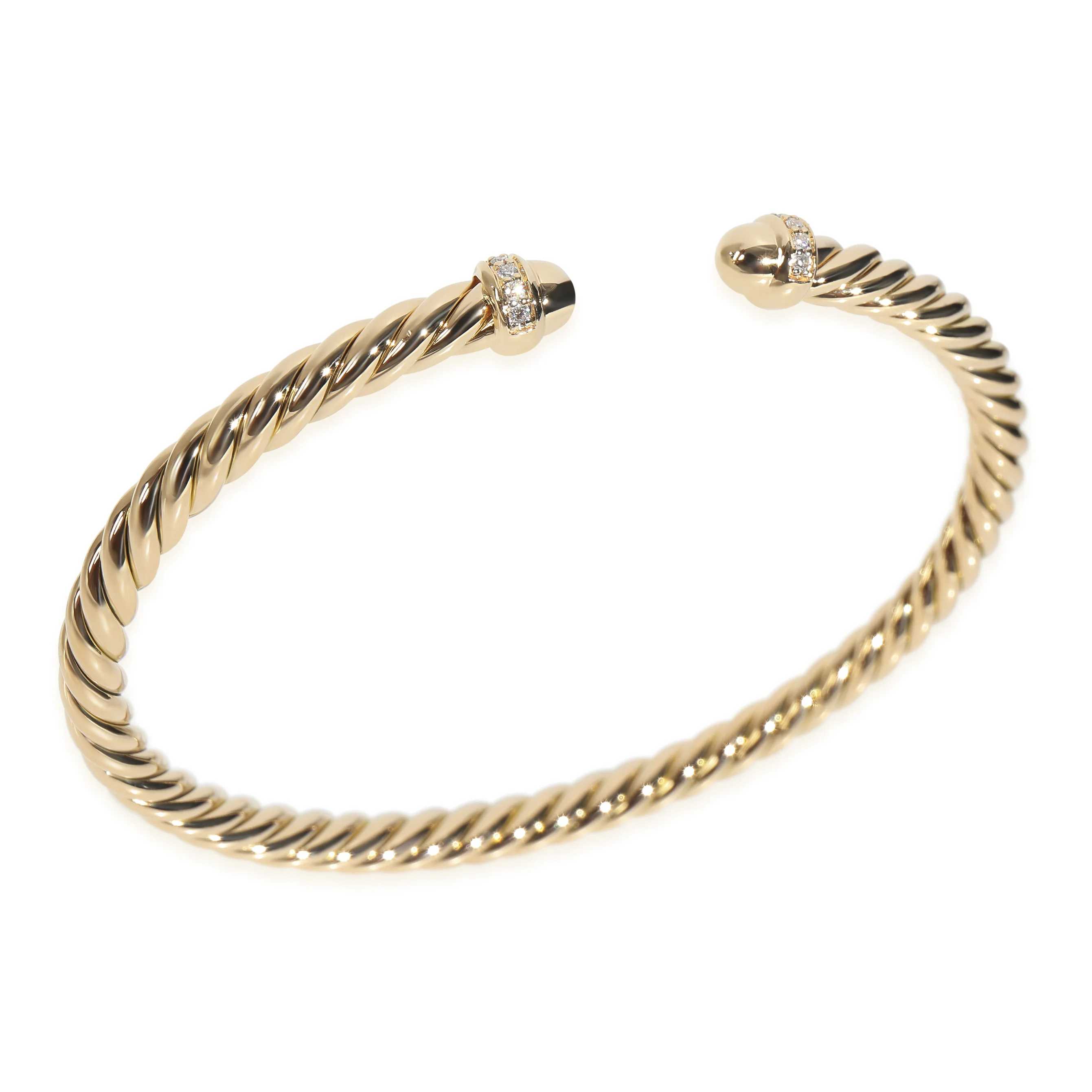 Yellow Gold Diamond Cablespira Flex Bracelet - Image 4