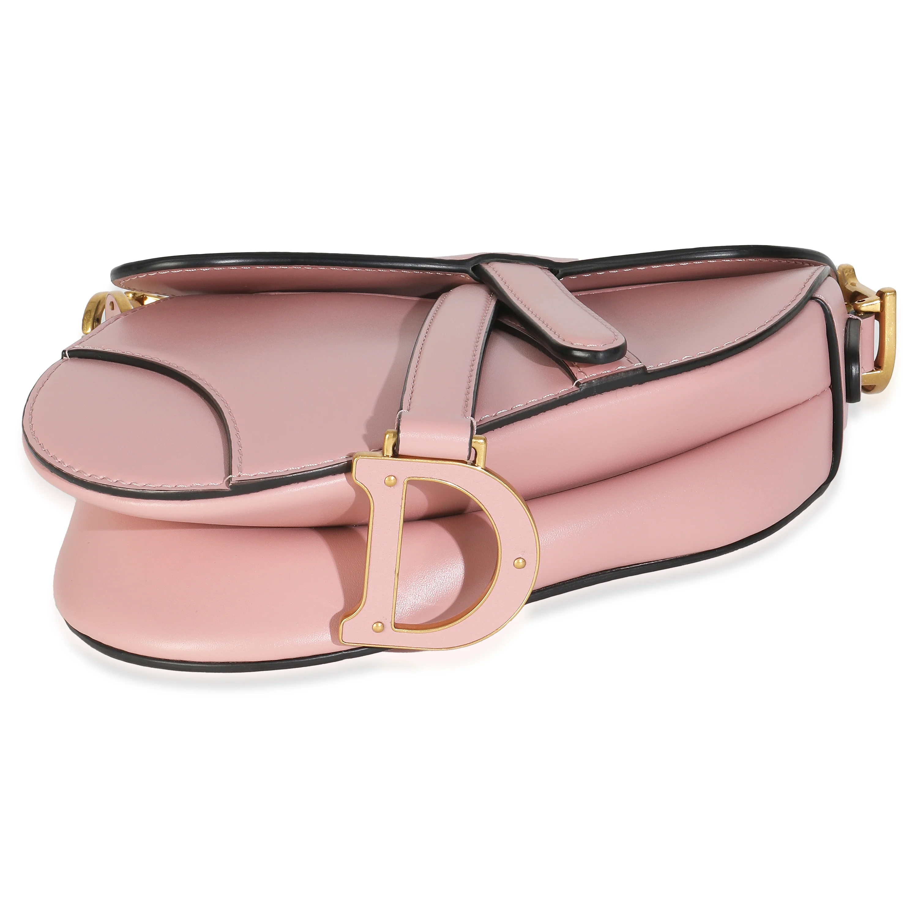 Antique Pink Smooth Calfskin Mini Saddle - Image 6