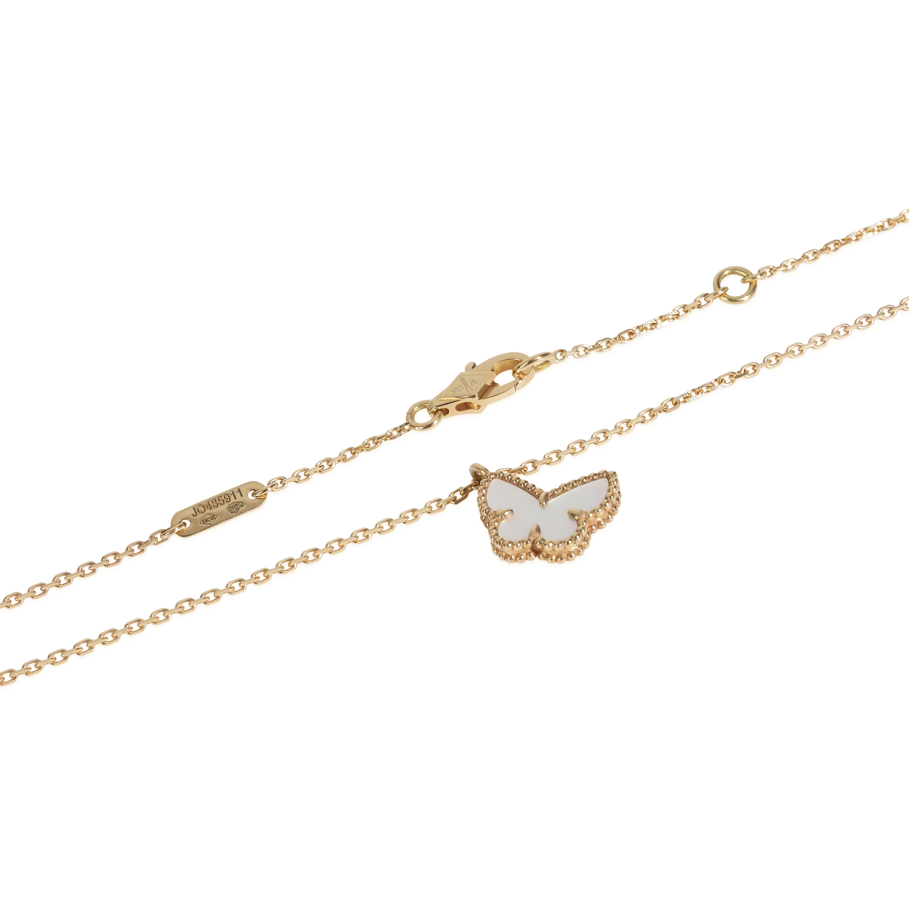Yellow Gold Mother Of Pearl Sweet Butterflies Pendant - Image 2