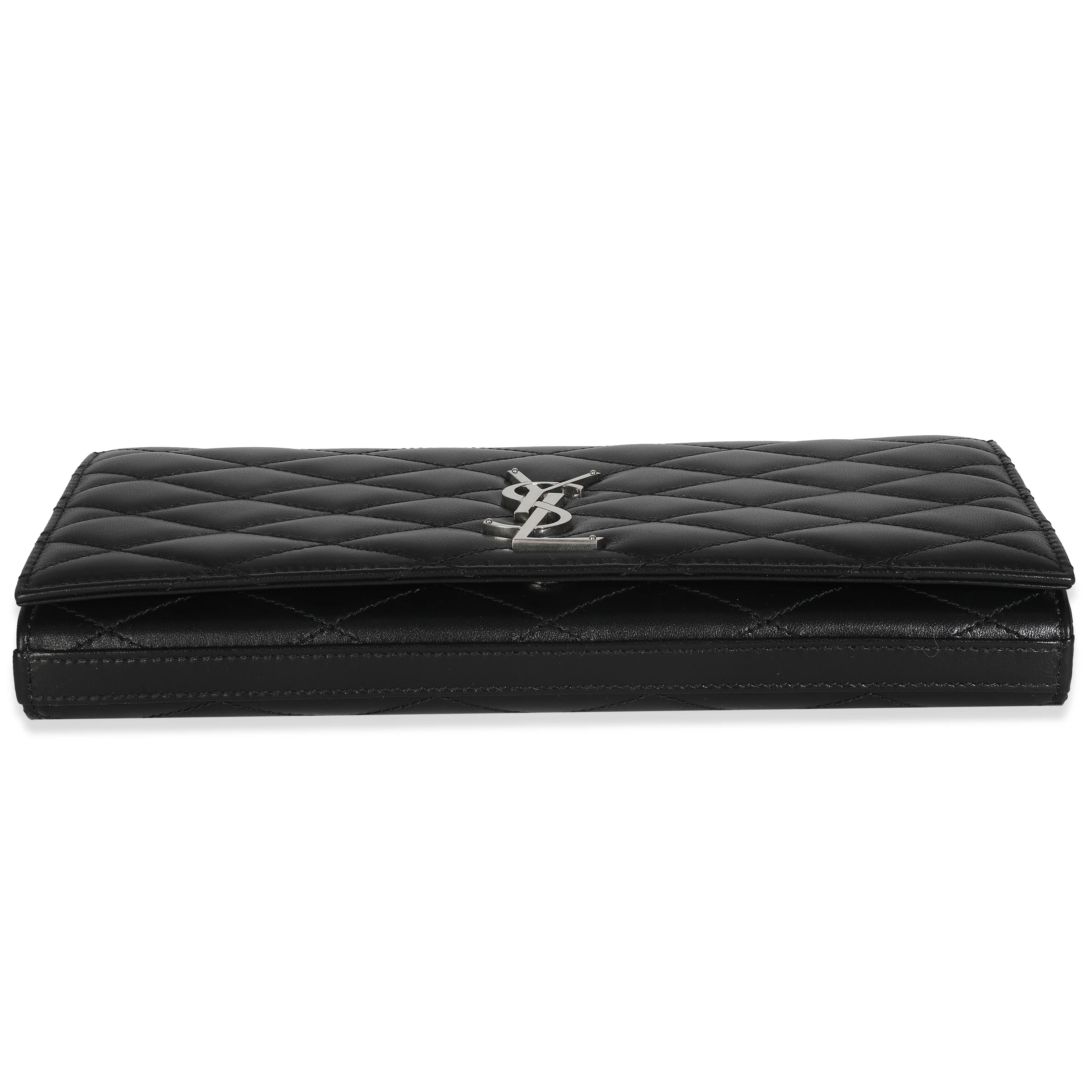 Black Lambskin Quilted Kate Clutch - Image 5