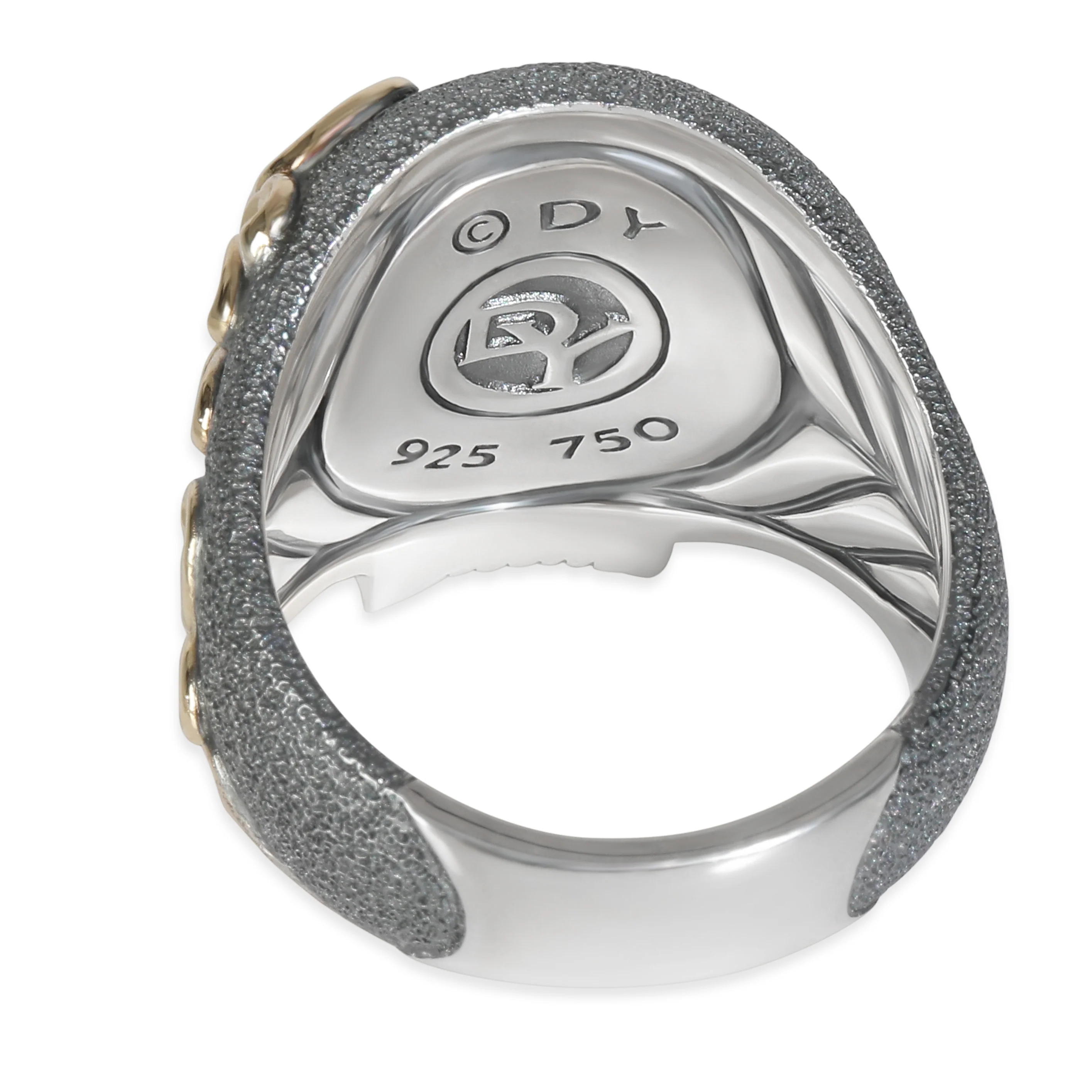 Yellow Gold & Sterling Silver Waves Skull Ring - Image 3