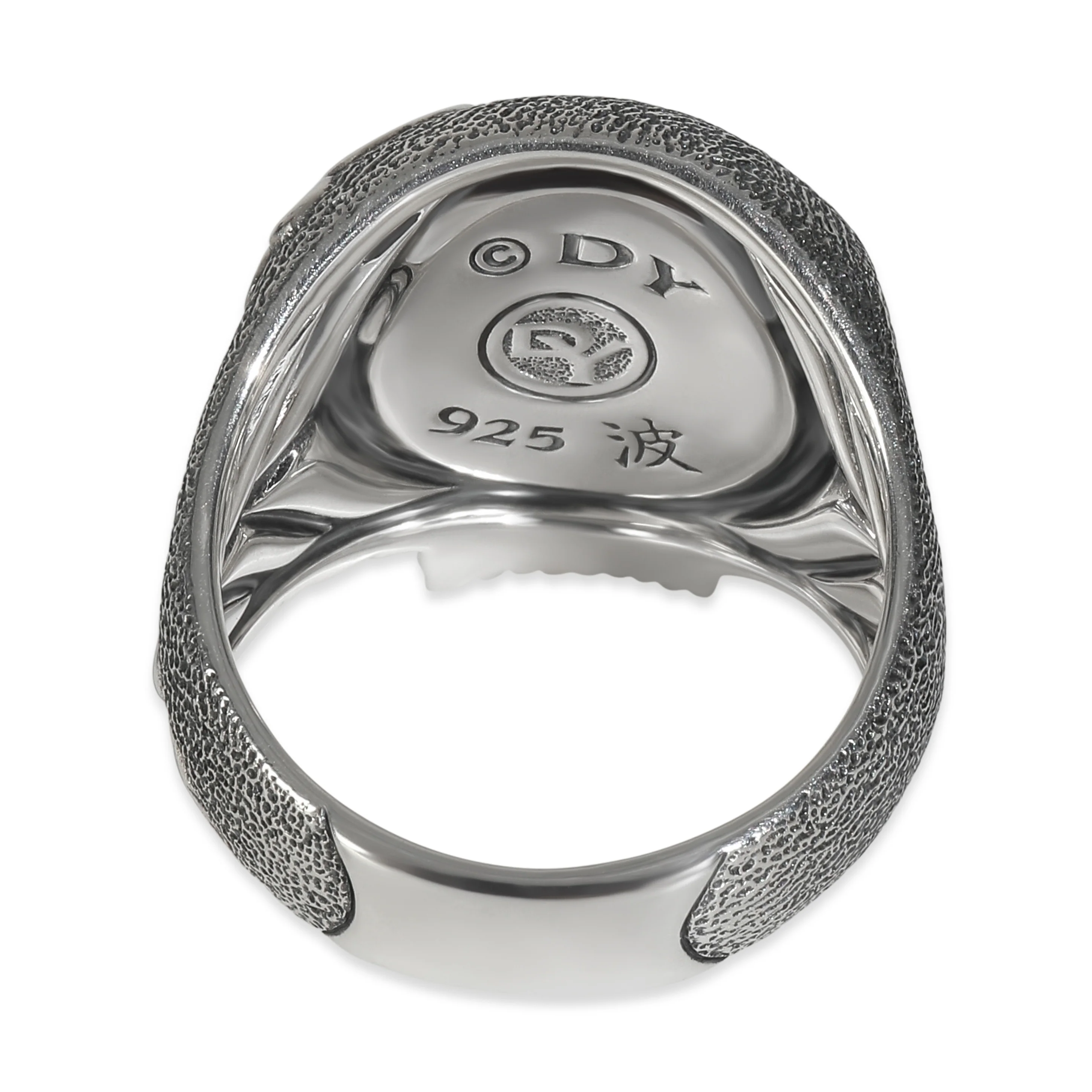 Sterling Silver Diamond Waves Skull Ring - Image 3