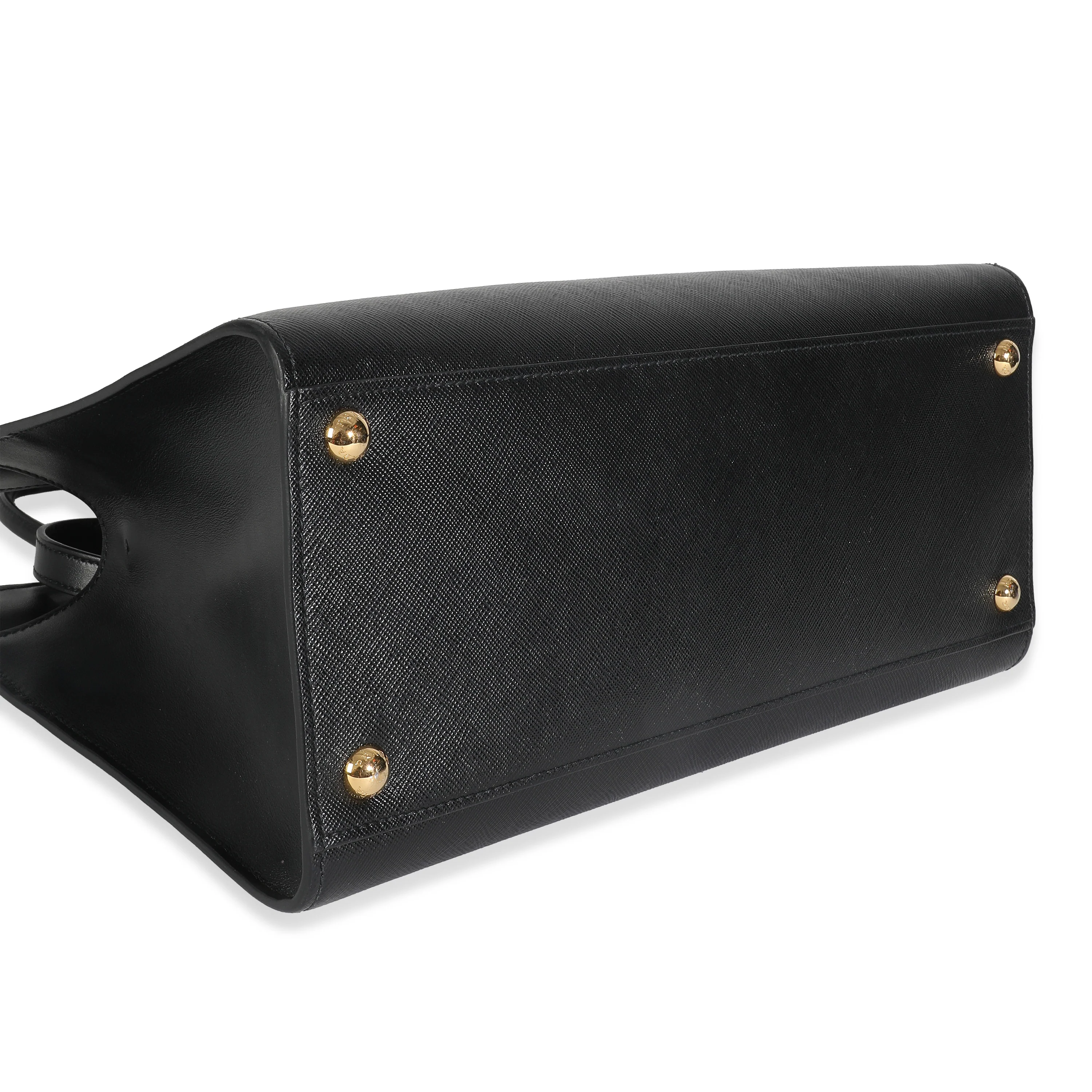 Black Saffiano Soft Calfskin Medium Tote - Image 6