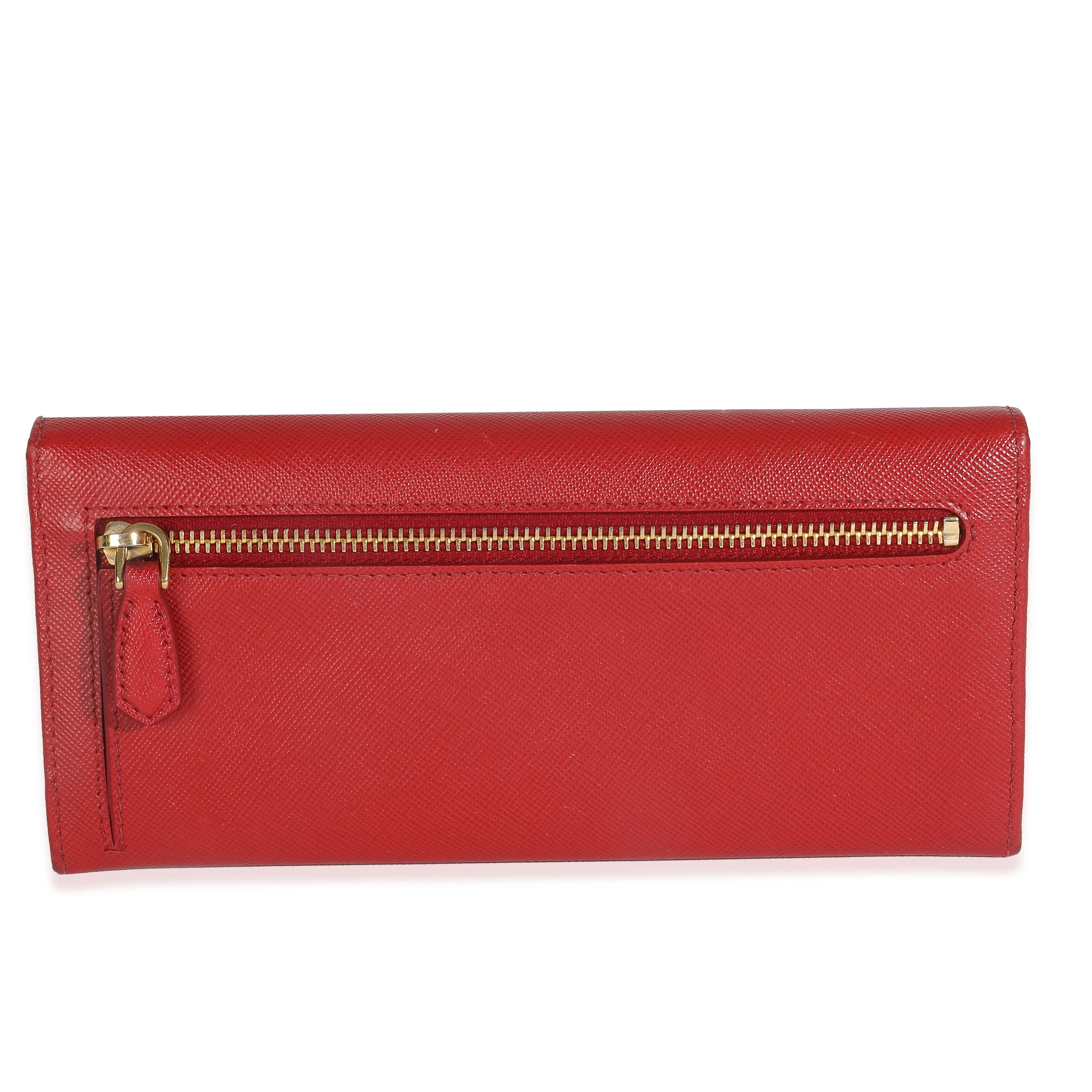 Red Saffiano Long Flap Wallet - Image 4