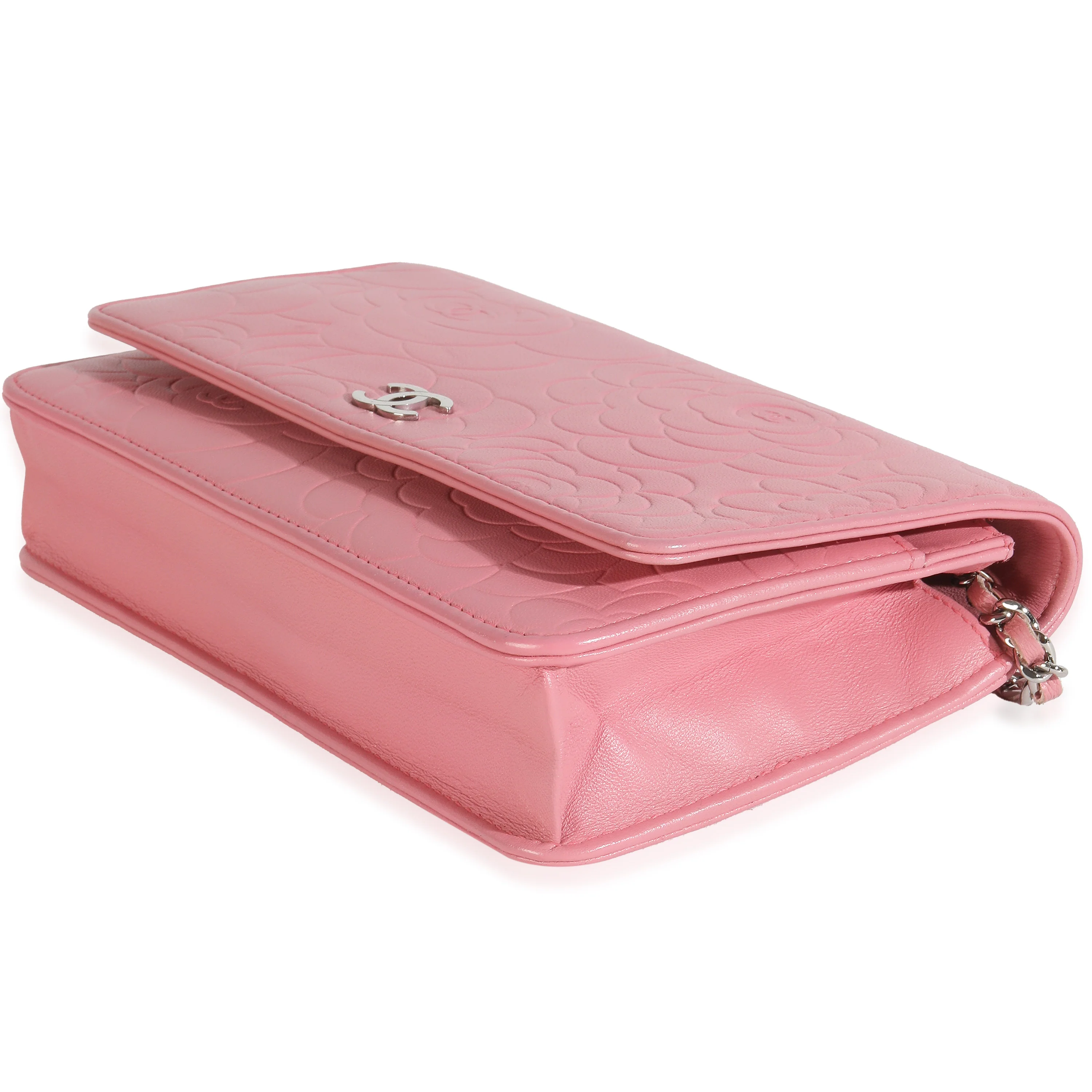 Pink Camellia Lambskin Wallet On Chain - Image 6
