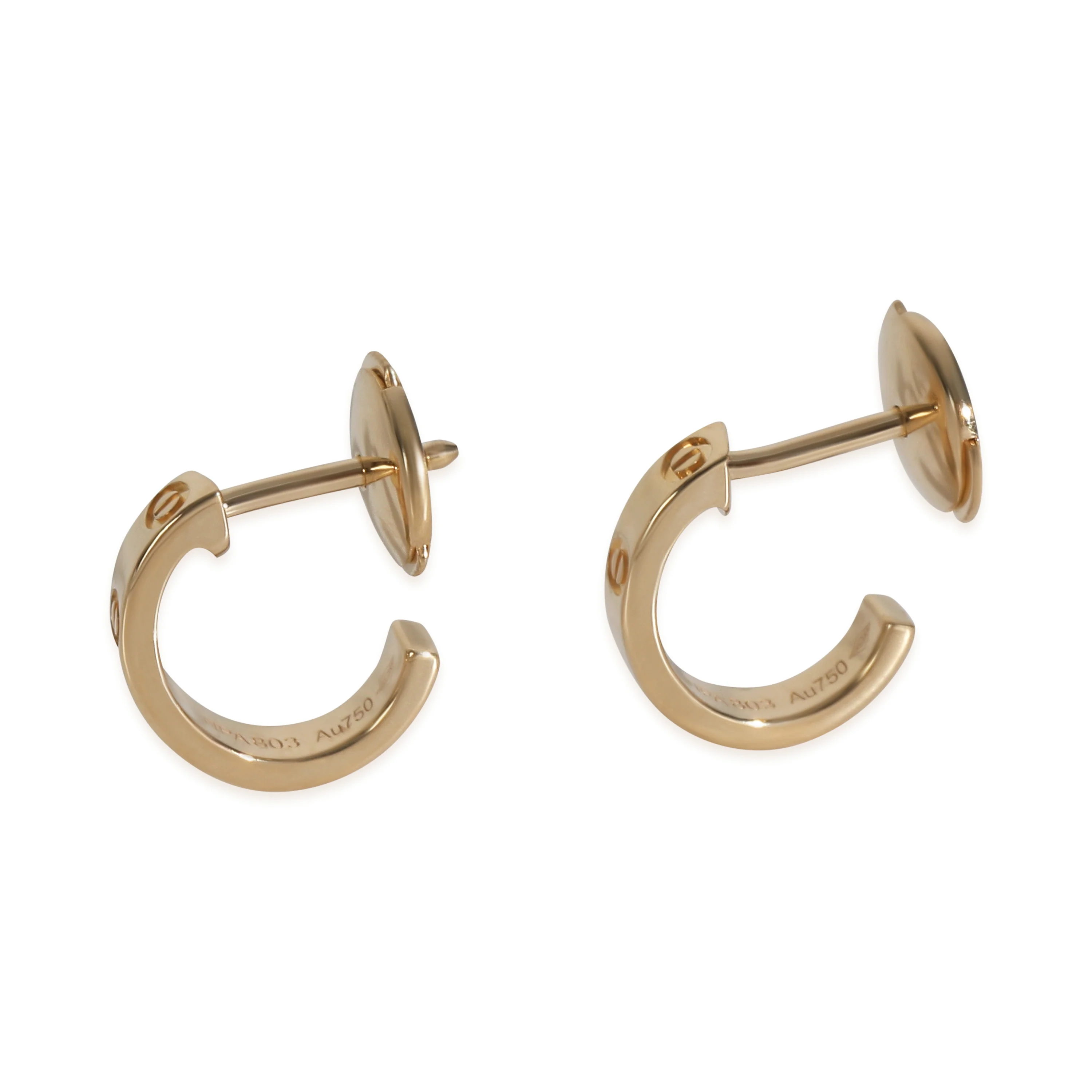 Yellow Gold  Small Model Love Hoop Earrings - Image 2