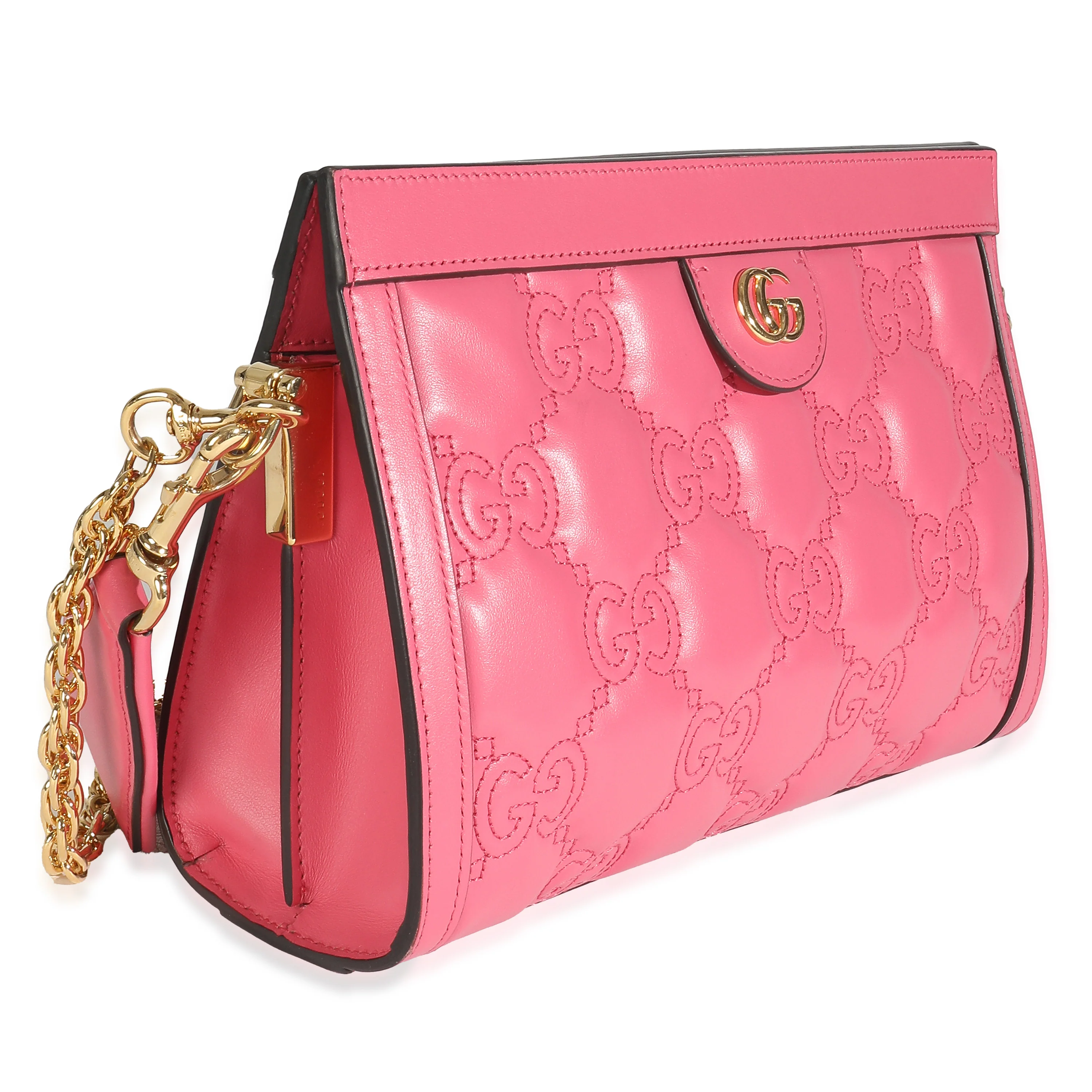 Natural Rhodamine Pink Calfskin GG Matelasse Small Slim Chain Shoulder Bag - Image 2