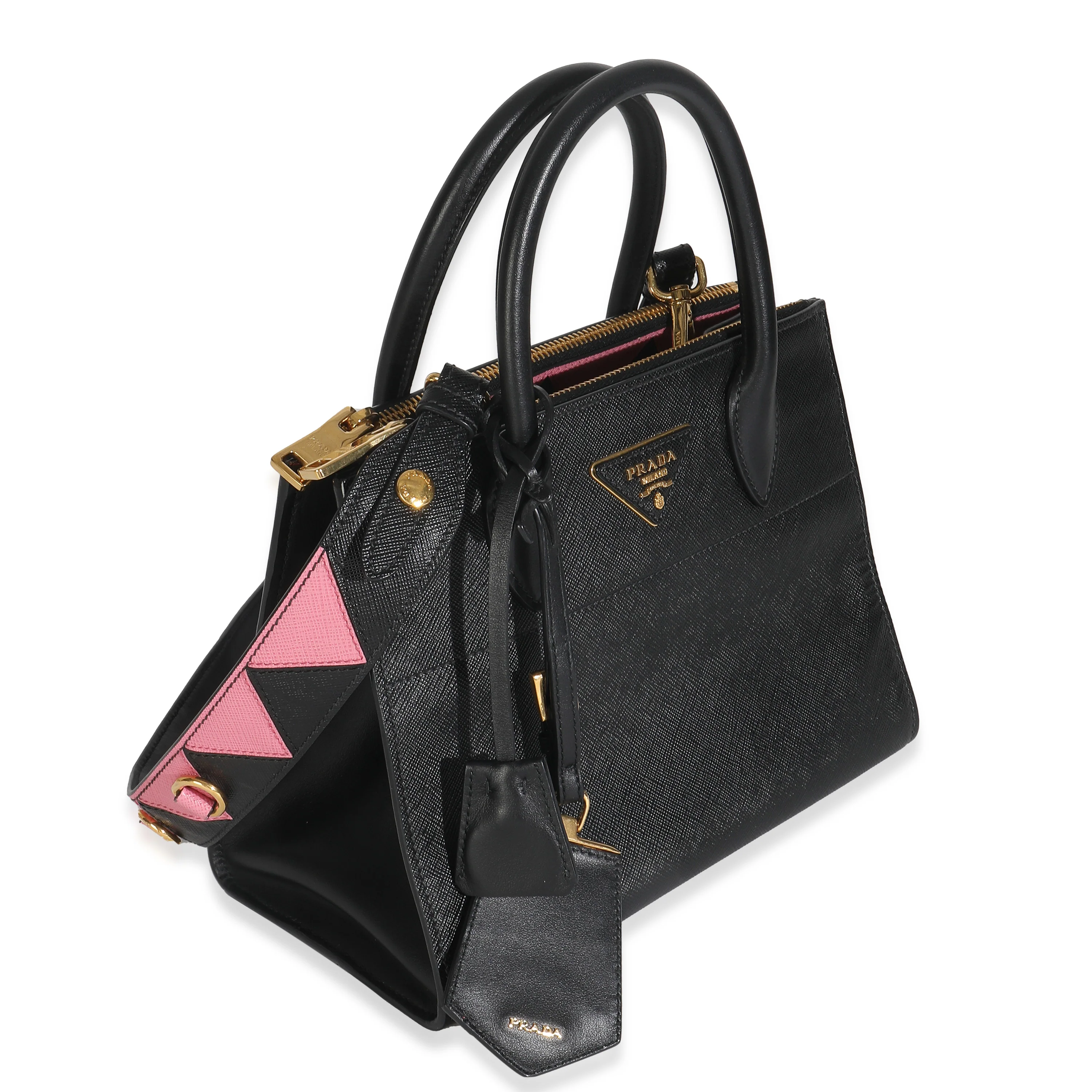 Black Saffiano City Calfskin Greche Paradigme Bag - Image 3