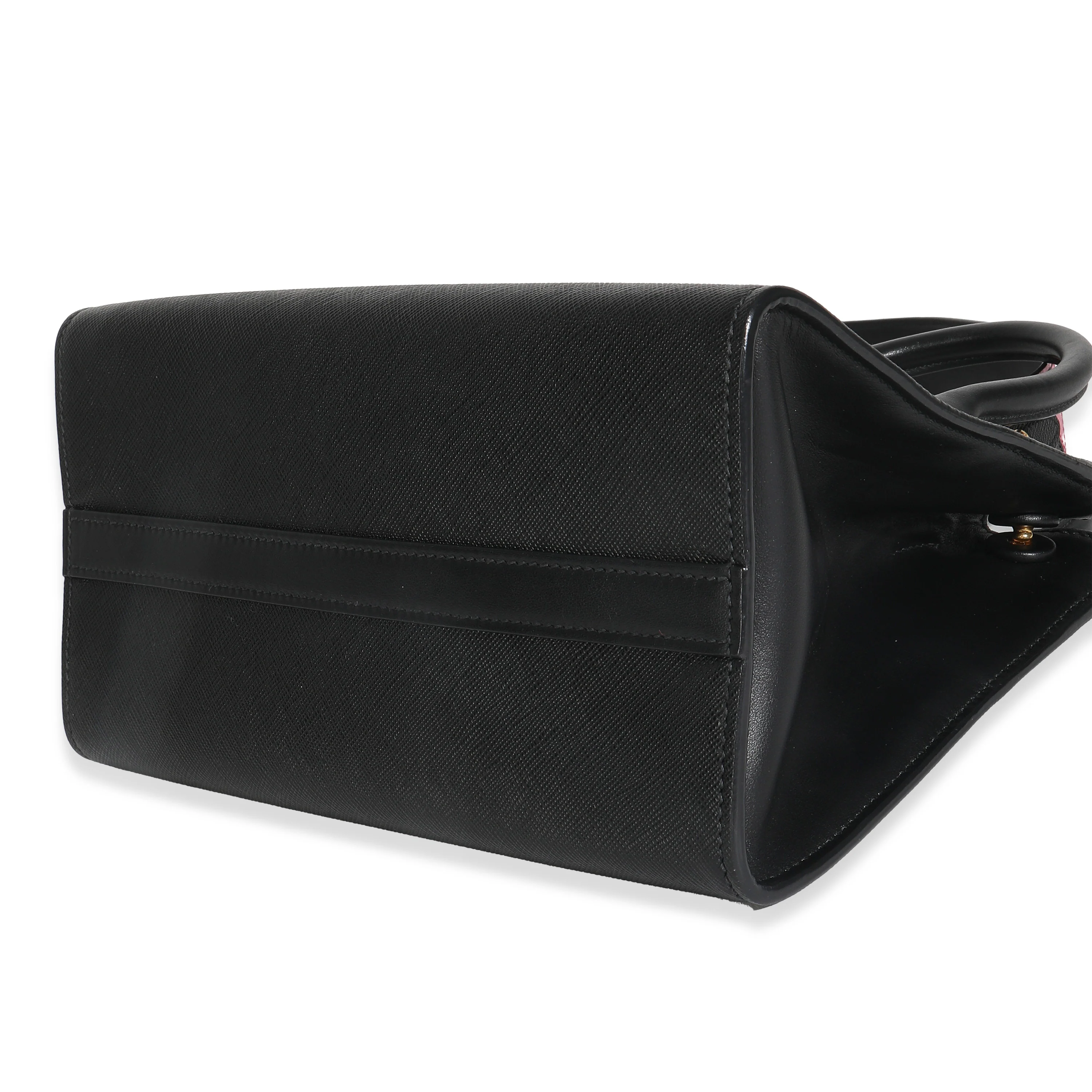 Black Saffiano City Calfskin Greche Paradigme Bag - Image 7