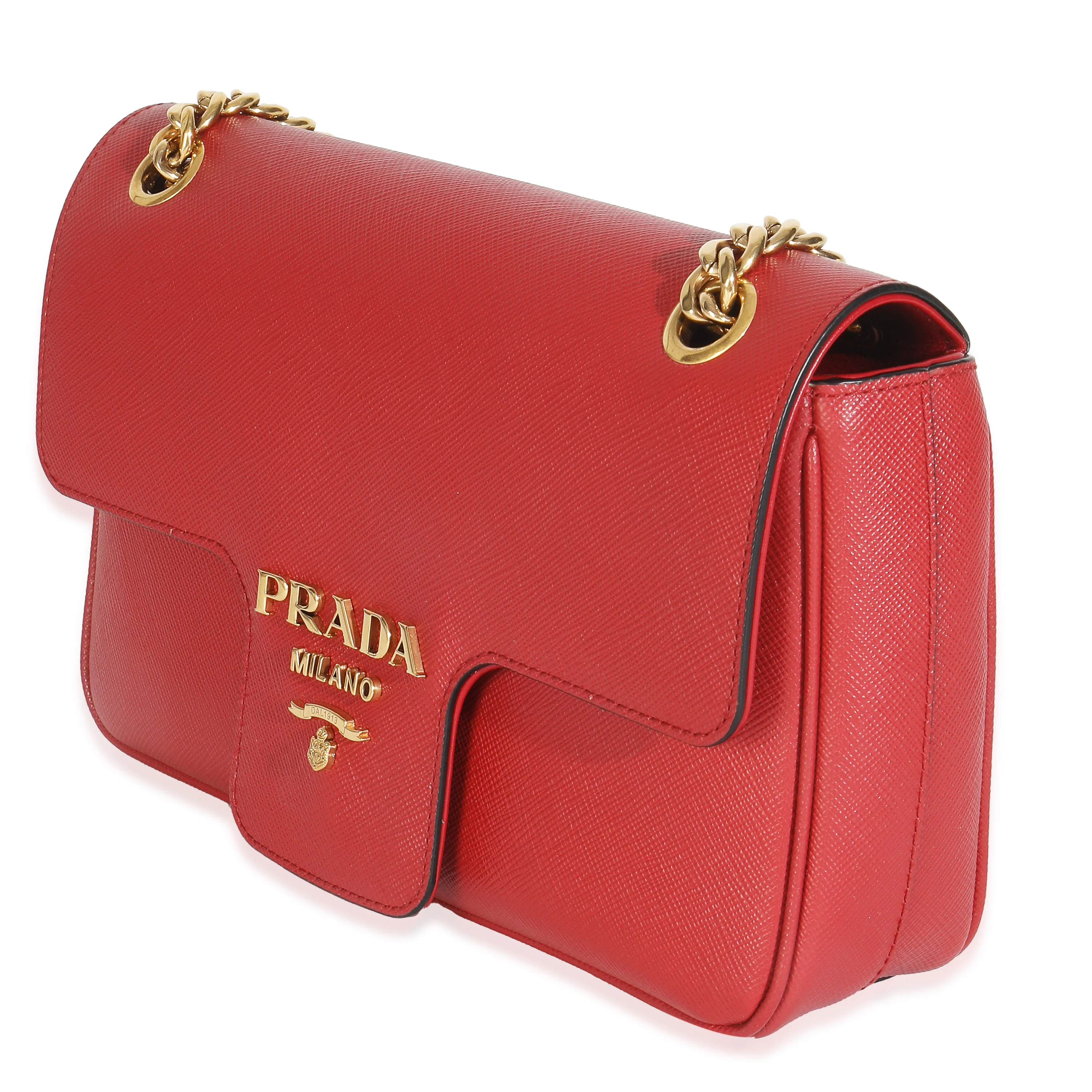 Red Saffiano Pattina Flap Bag - Image 2