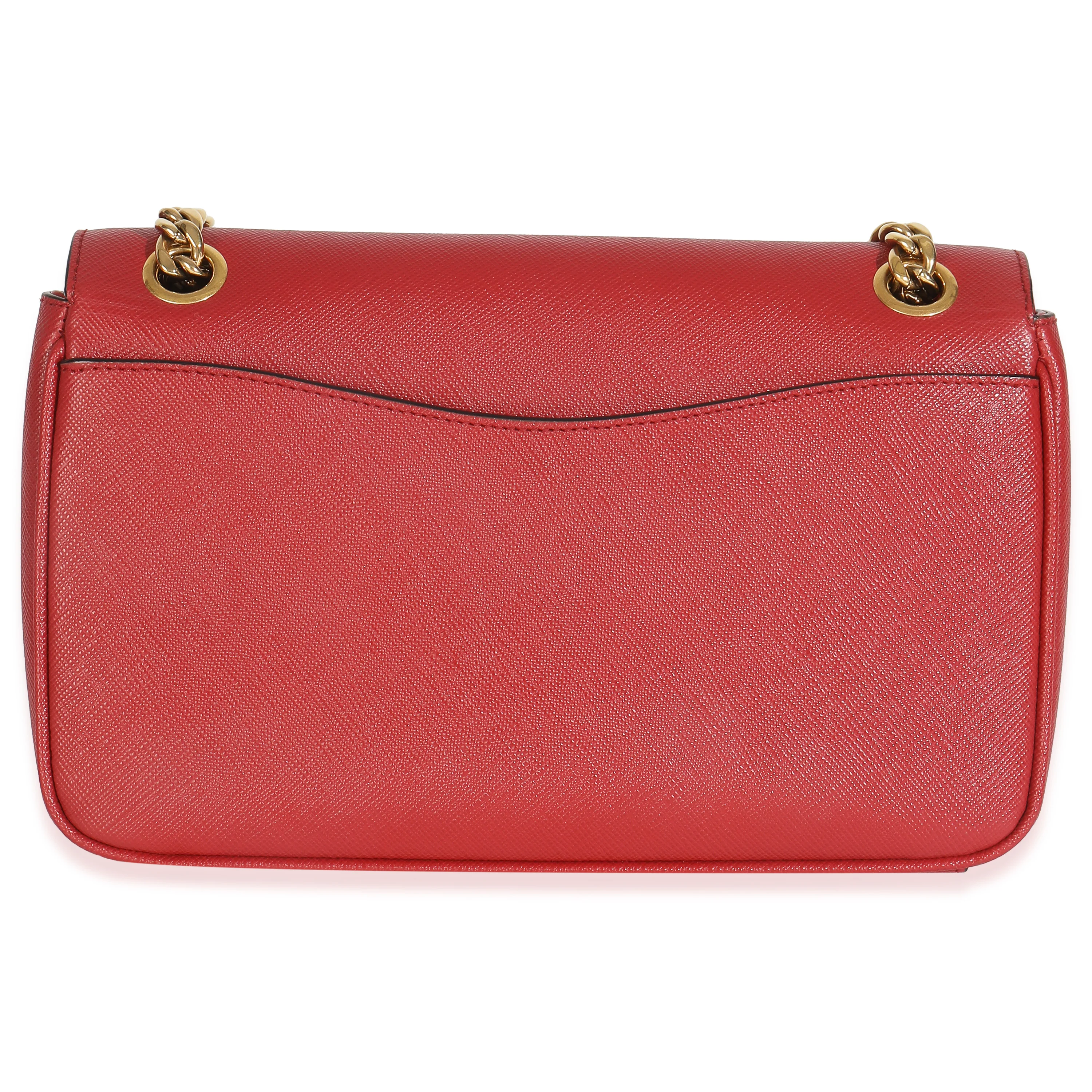 Red Saffiano Pattina Flap Bag - Image 4