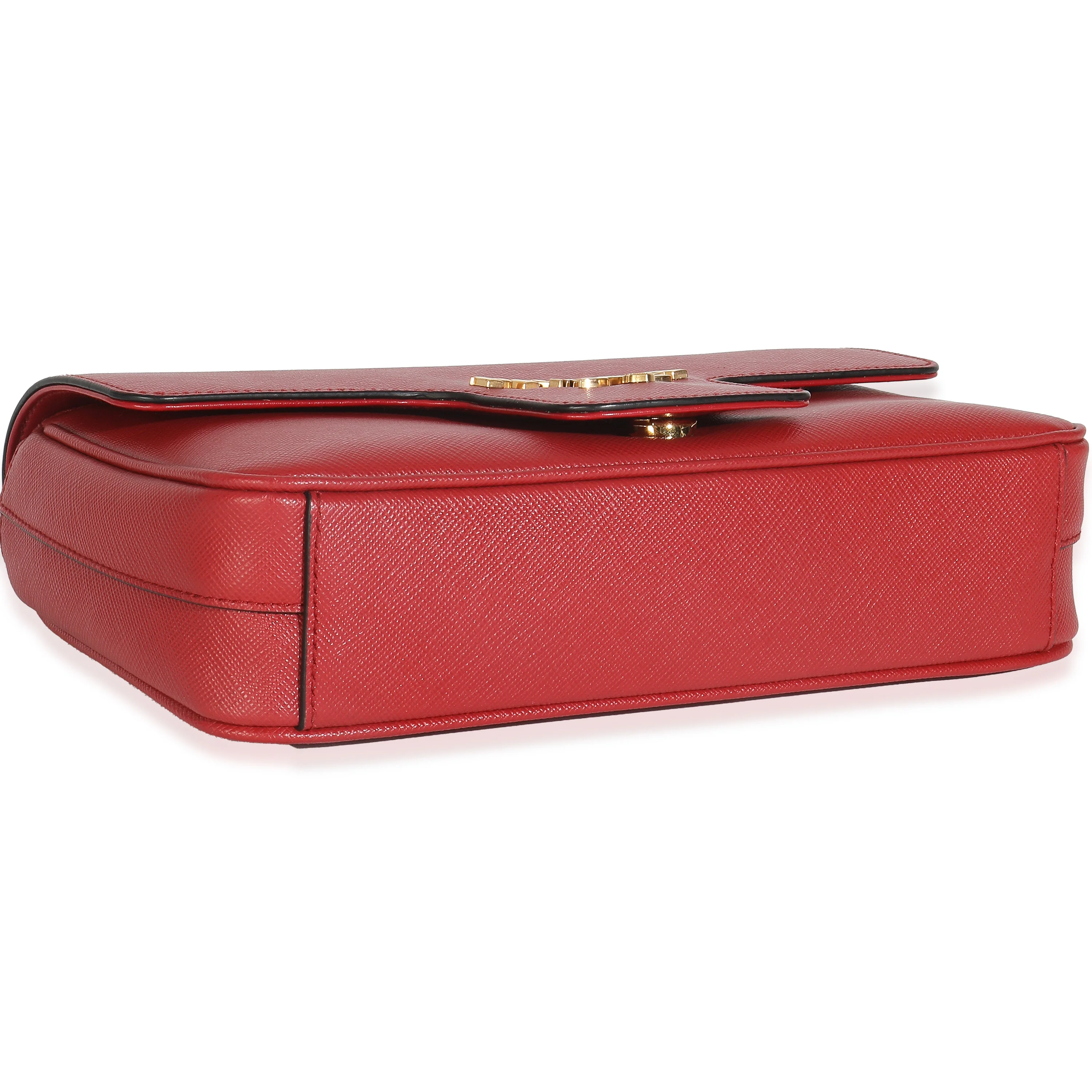 Red Saffiano Pattina Flap Bag - Image 6