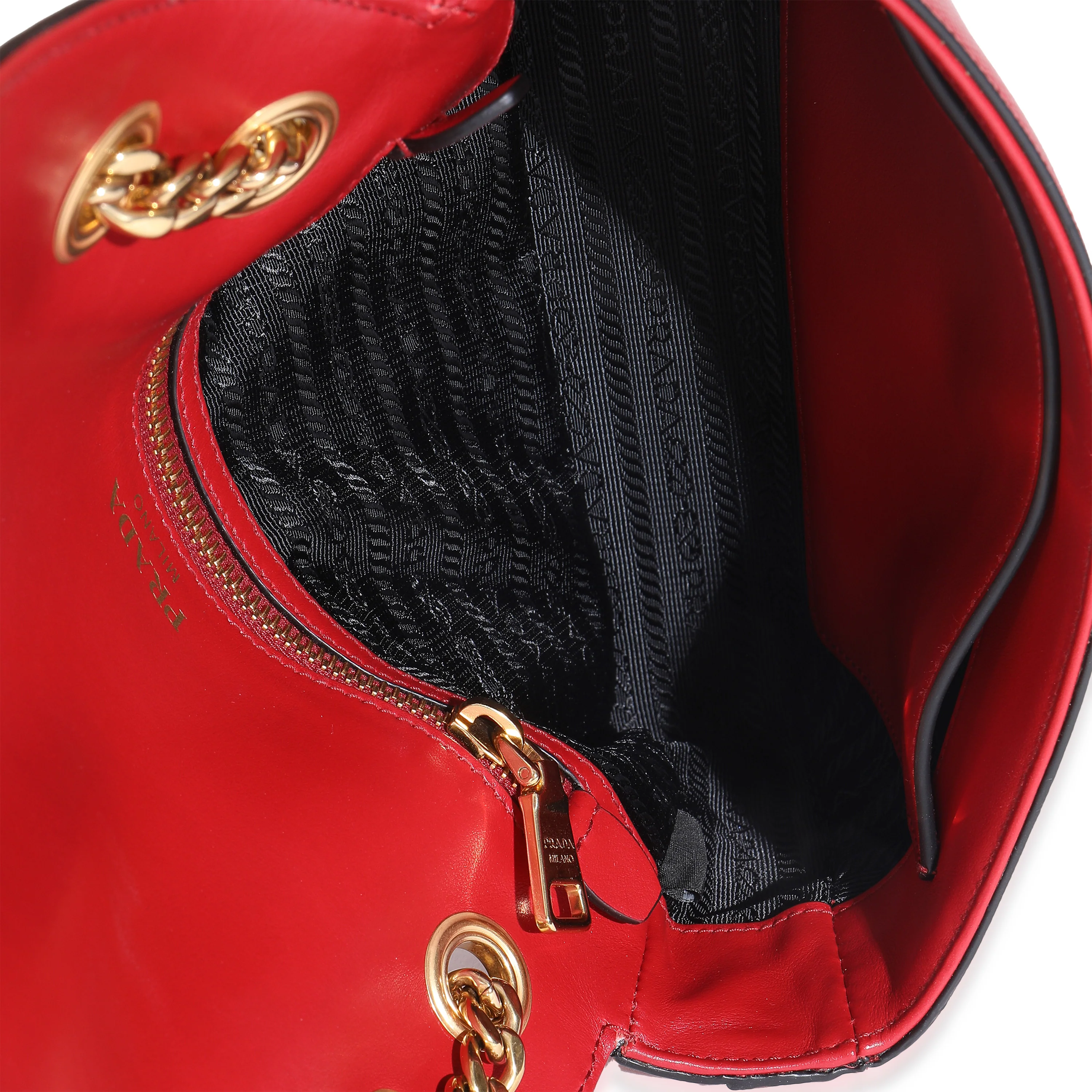 Red Saffiano Pattina Flap Bag - Image 9