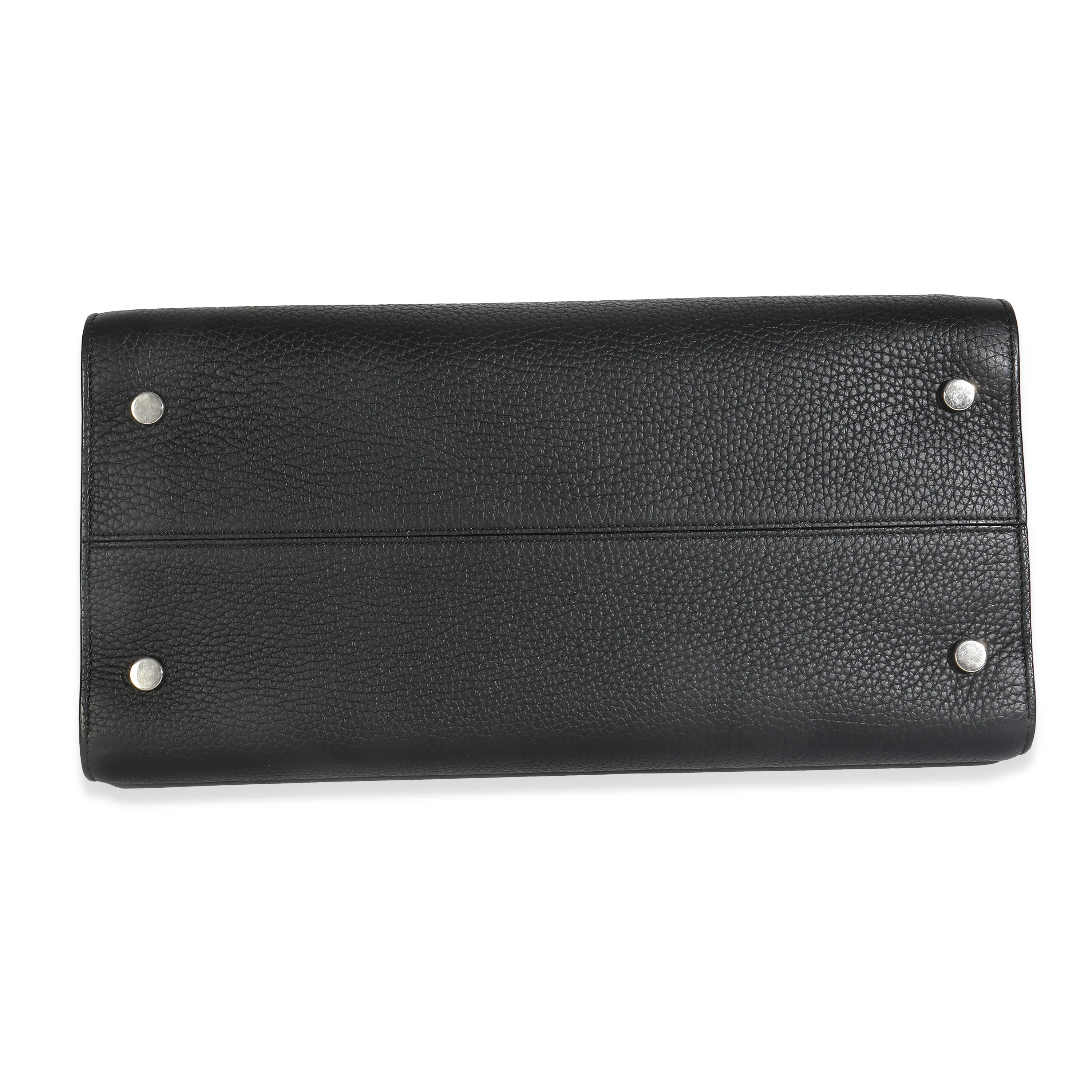 Black Grained Calfskin Large Diorever Flap Bag - Image 5