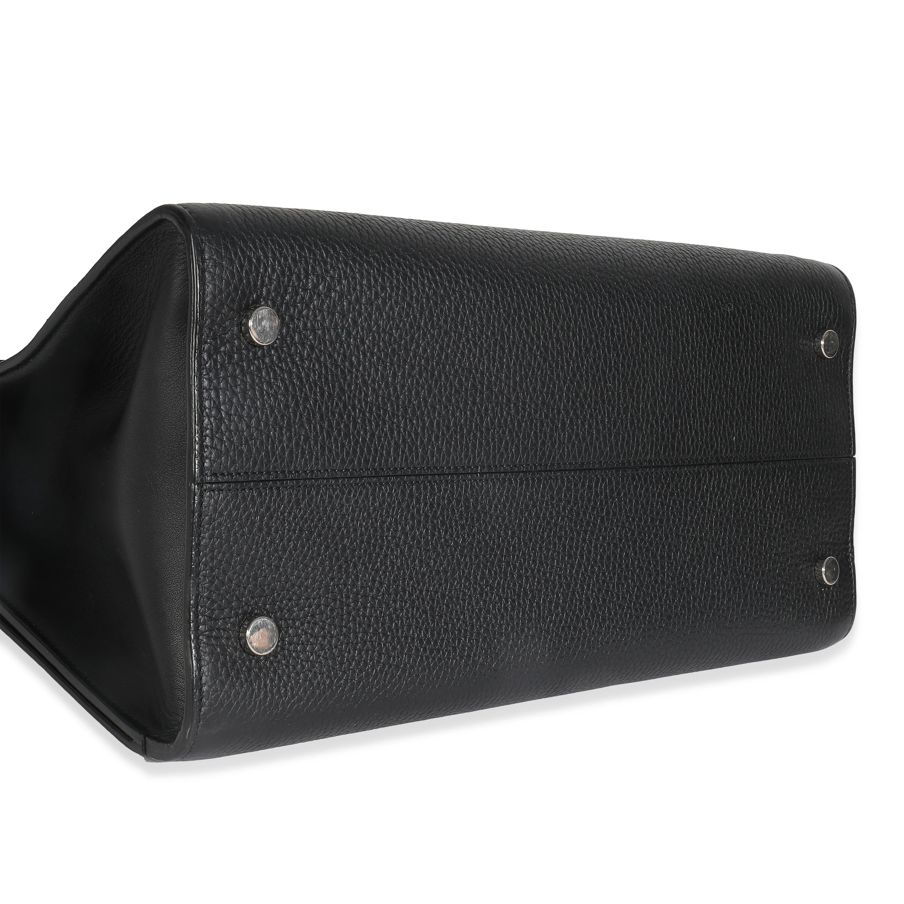 Black Grained Calfskin Large Diorever Flap Bag - Image 6