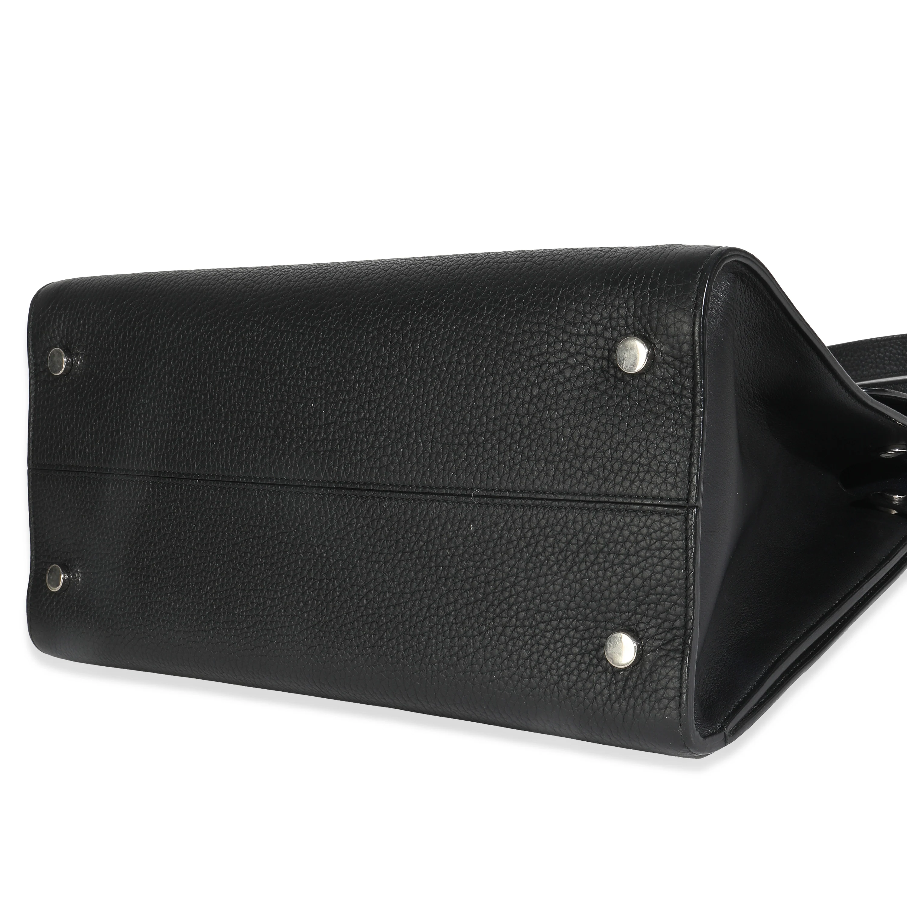 Black Grained Calfskin Large Diorever Flap Bag - Image 7