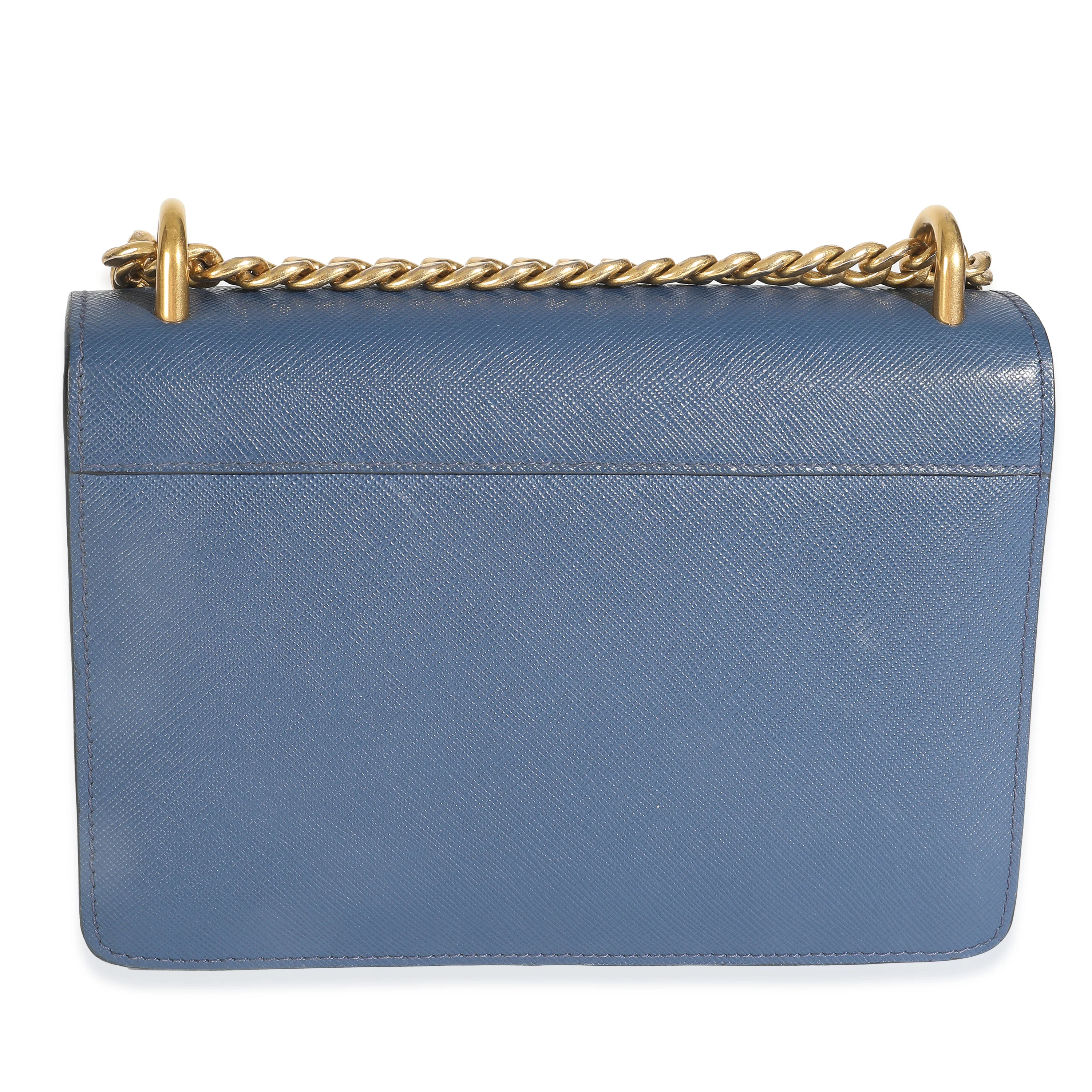 Bluette Saffiano Lux Mini Chain Bag - Image 3