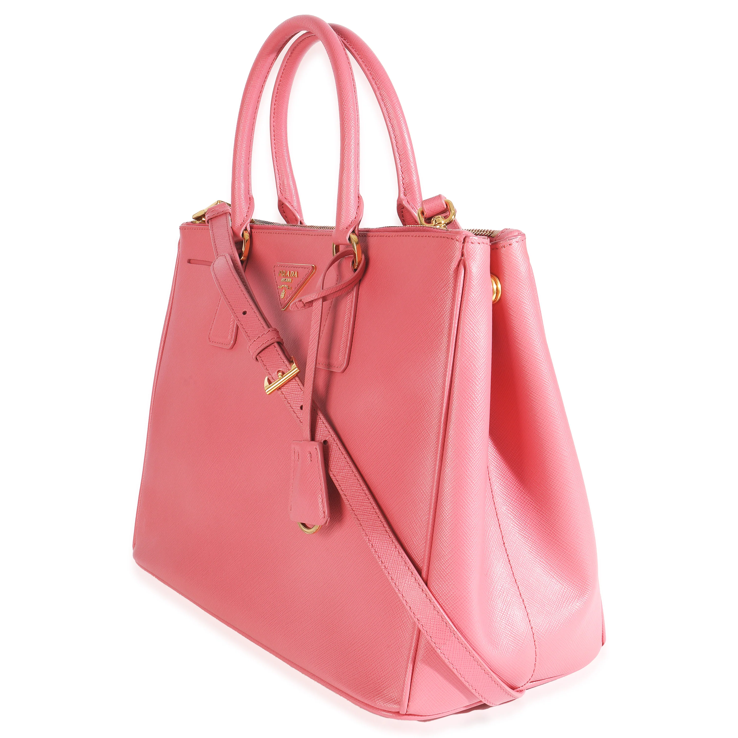 Pink Saffiano Galleria Lux Large Double Zip Tote - Image 2