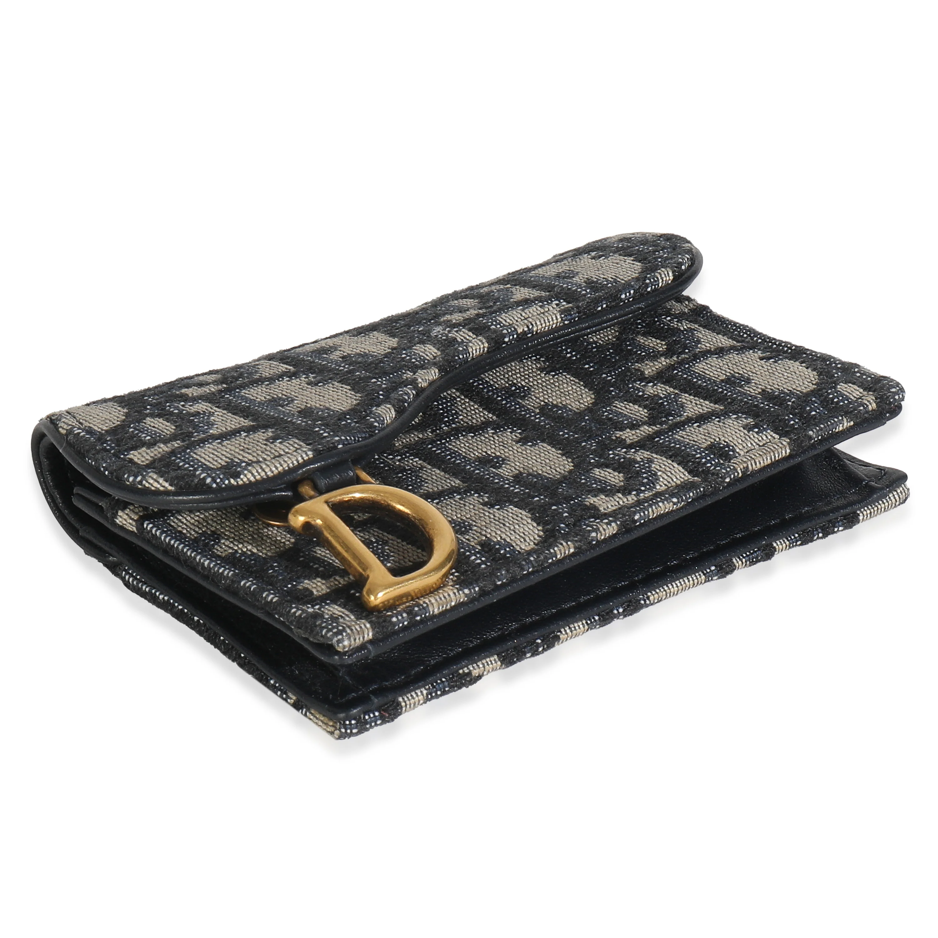 Blue Oblique Canvas Saddle Bloom Card Holder - Image 6