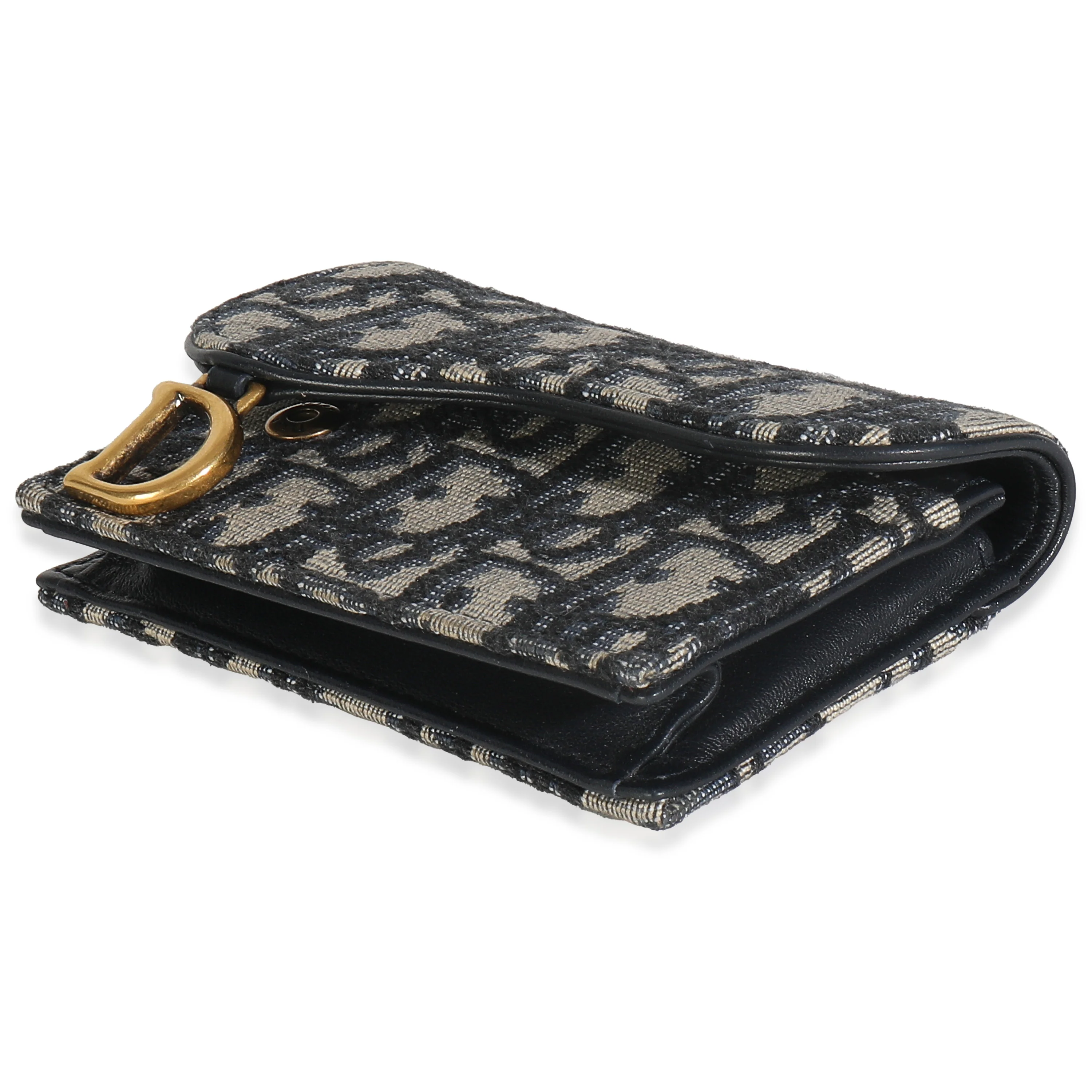 Blue Oblique Canvas Saddle Bloom Card Holder - Image 7