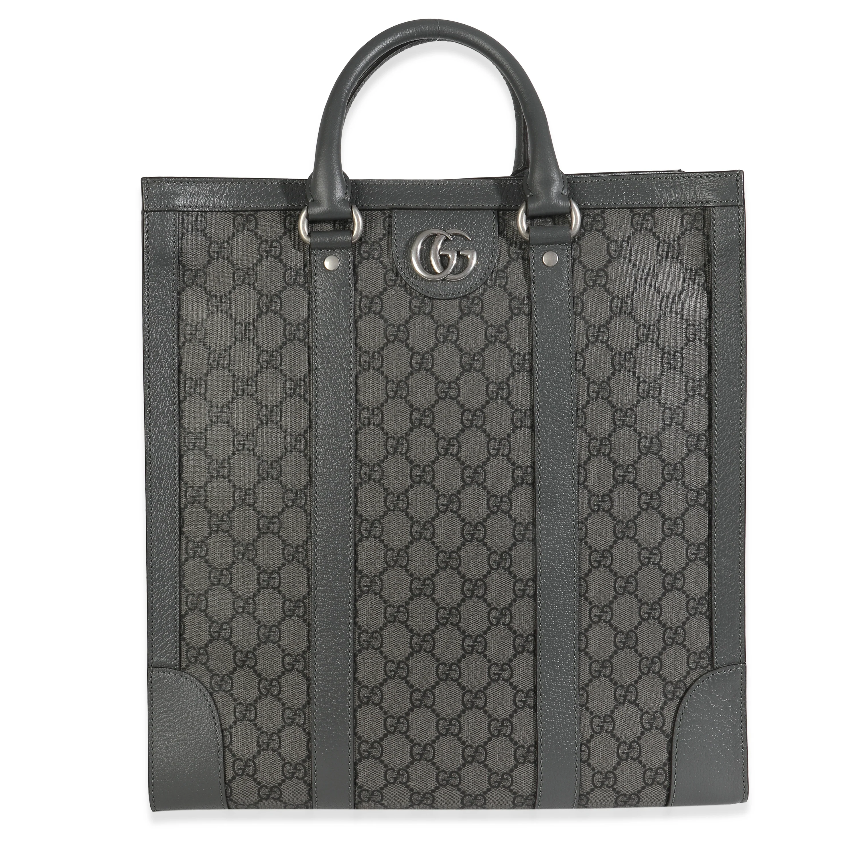 Grey Black GG Coated Canvas Ophidia Medium Tote