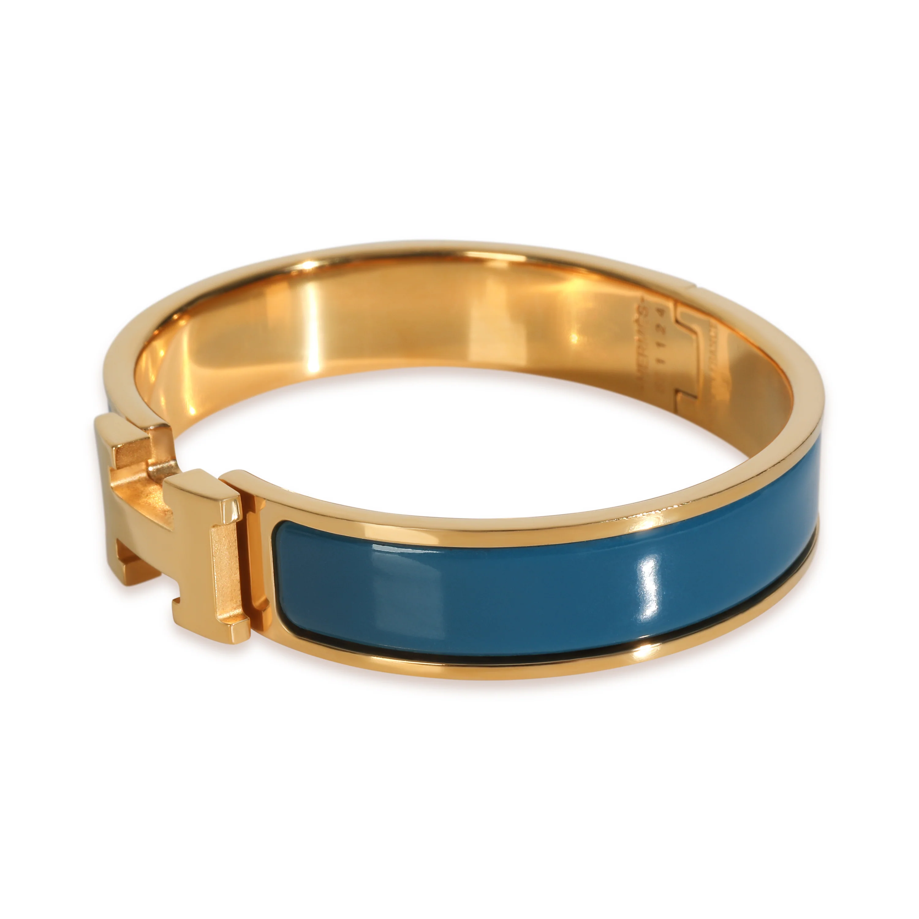 Gold-Plated Clic H In Ultramarine Bracelet - Image 2