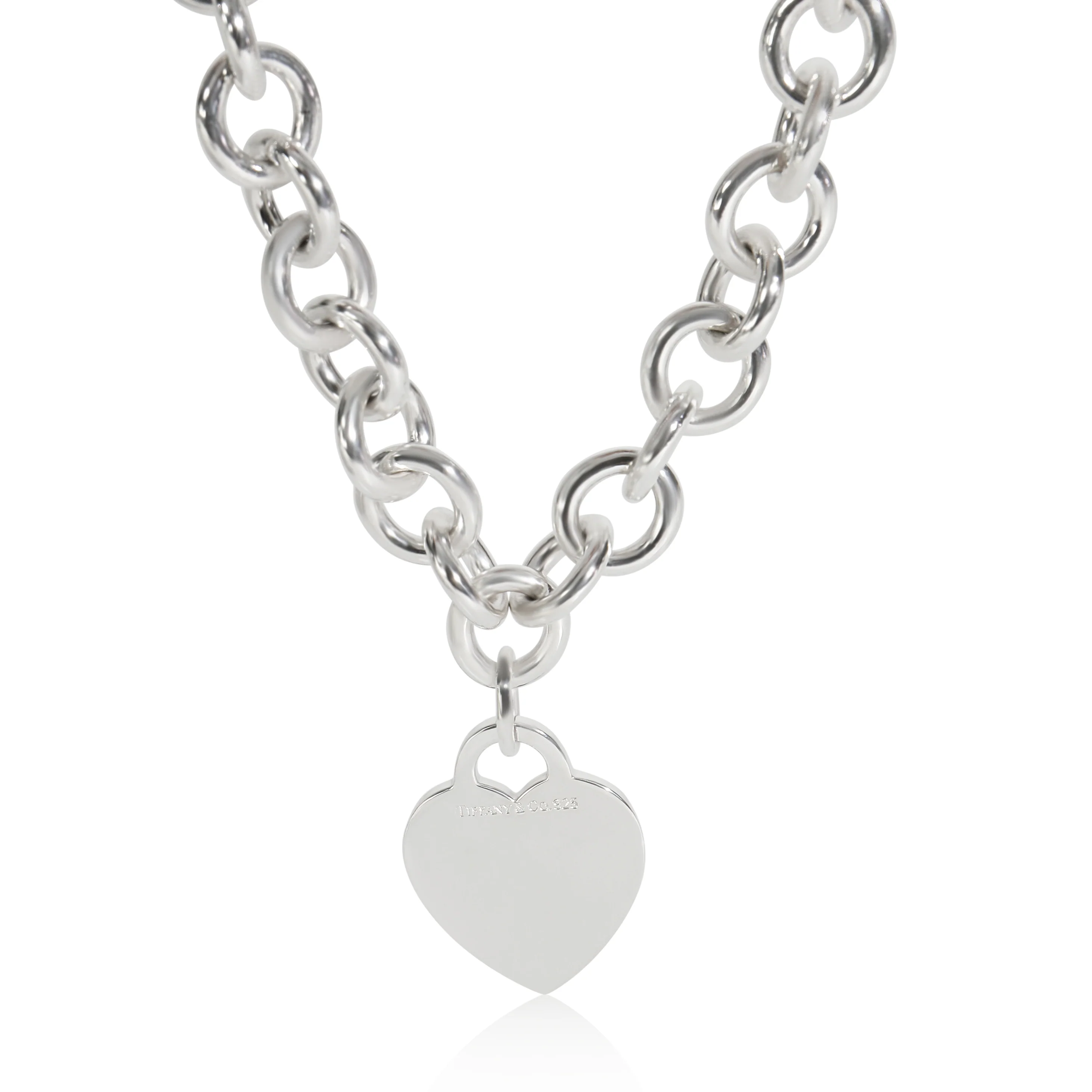 Sterling Silver Heart Tag Necklace