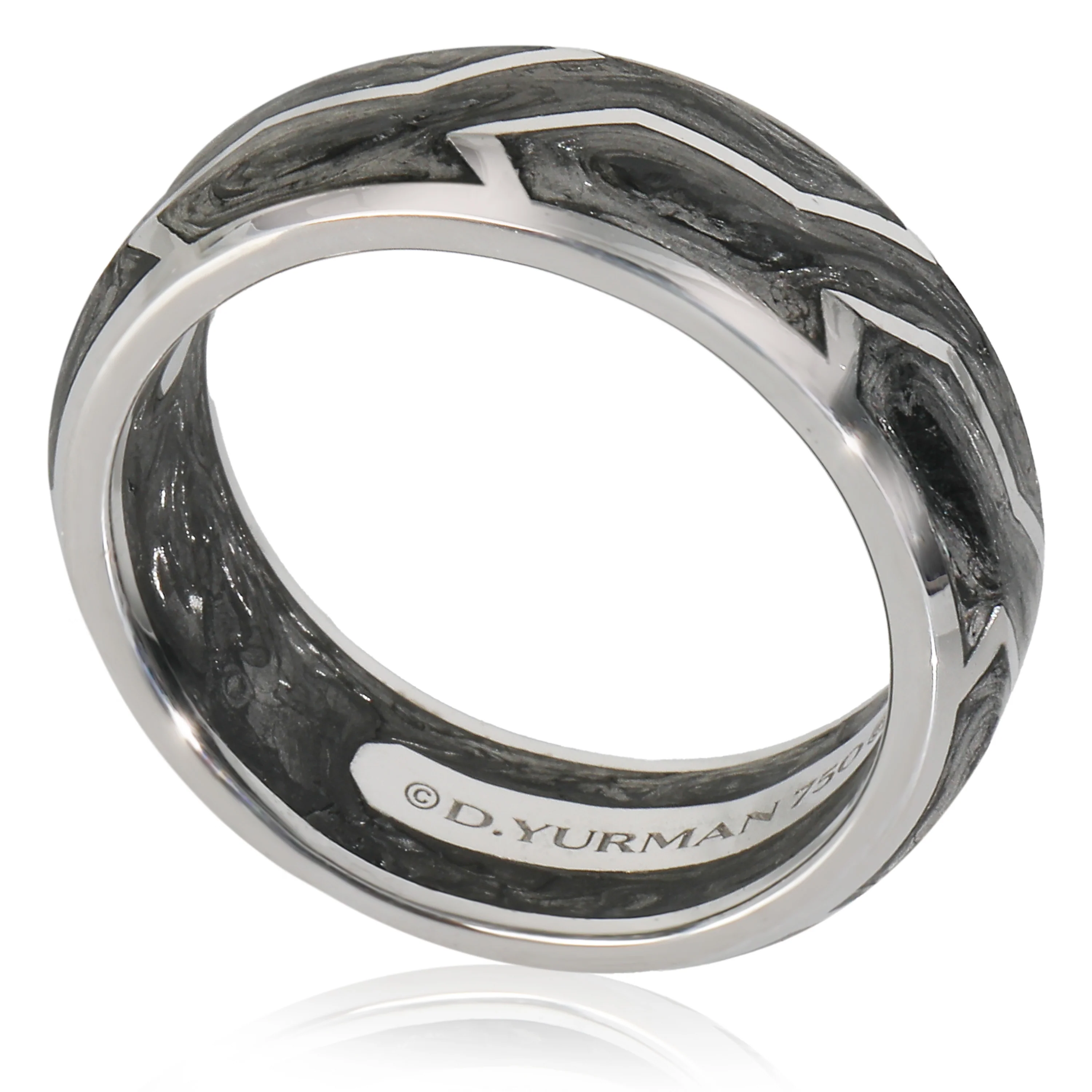 White Gold Forged Carbon Band - Image 2