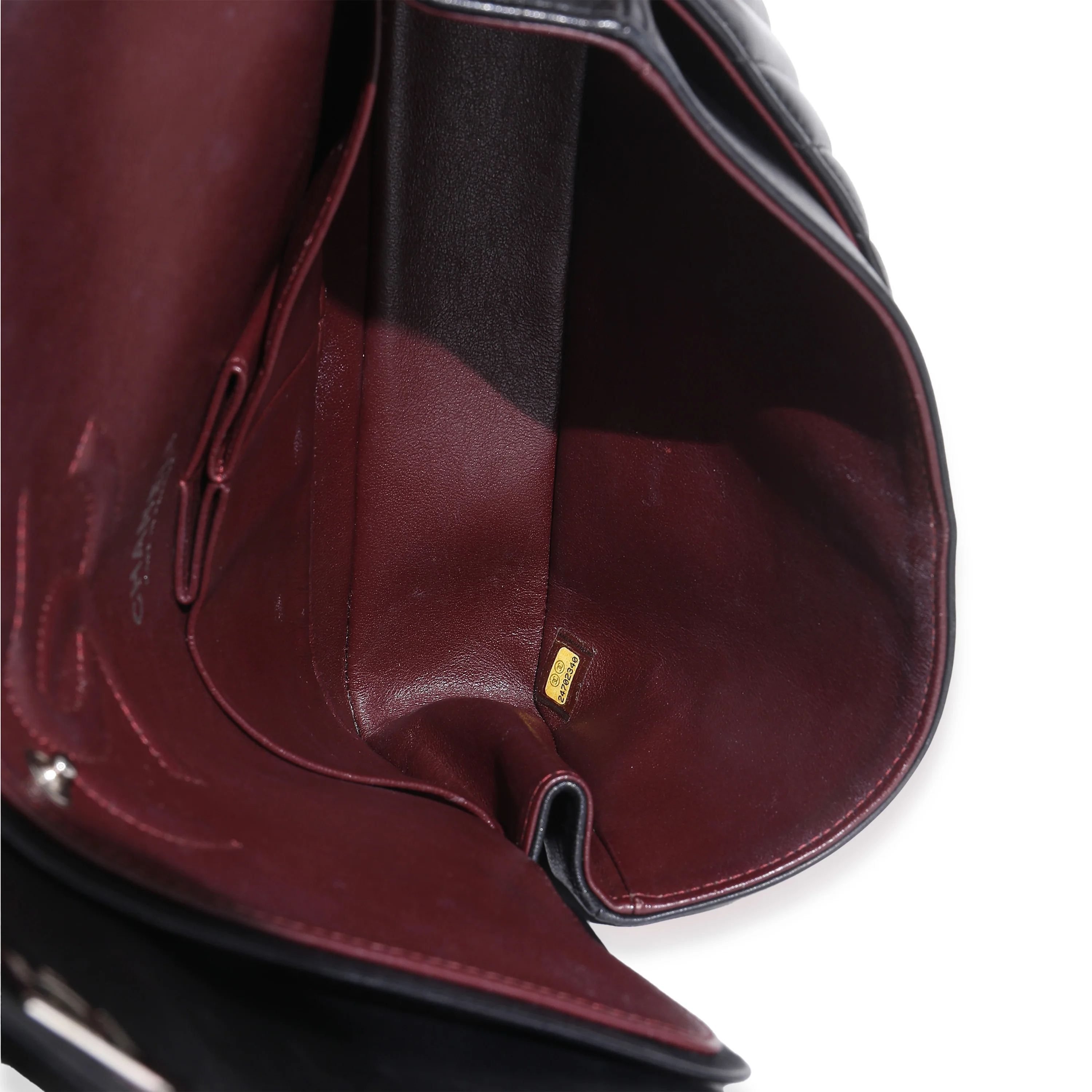 Black Lambskin Chevron Medium Classic Double Flap Bag - Image 9