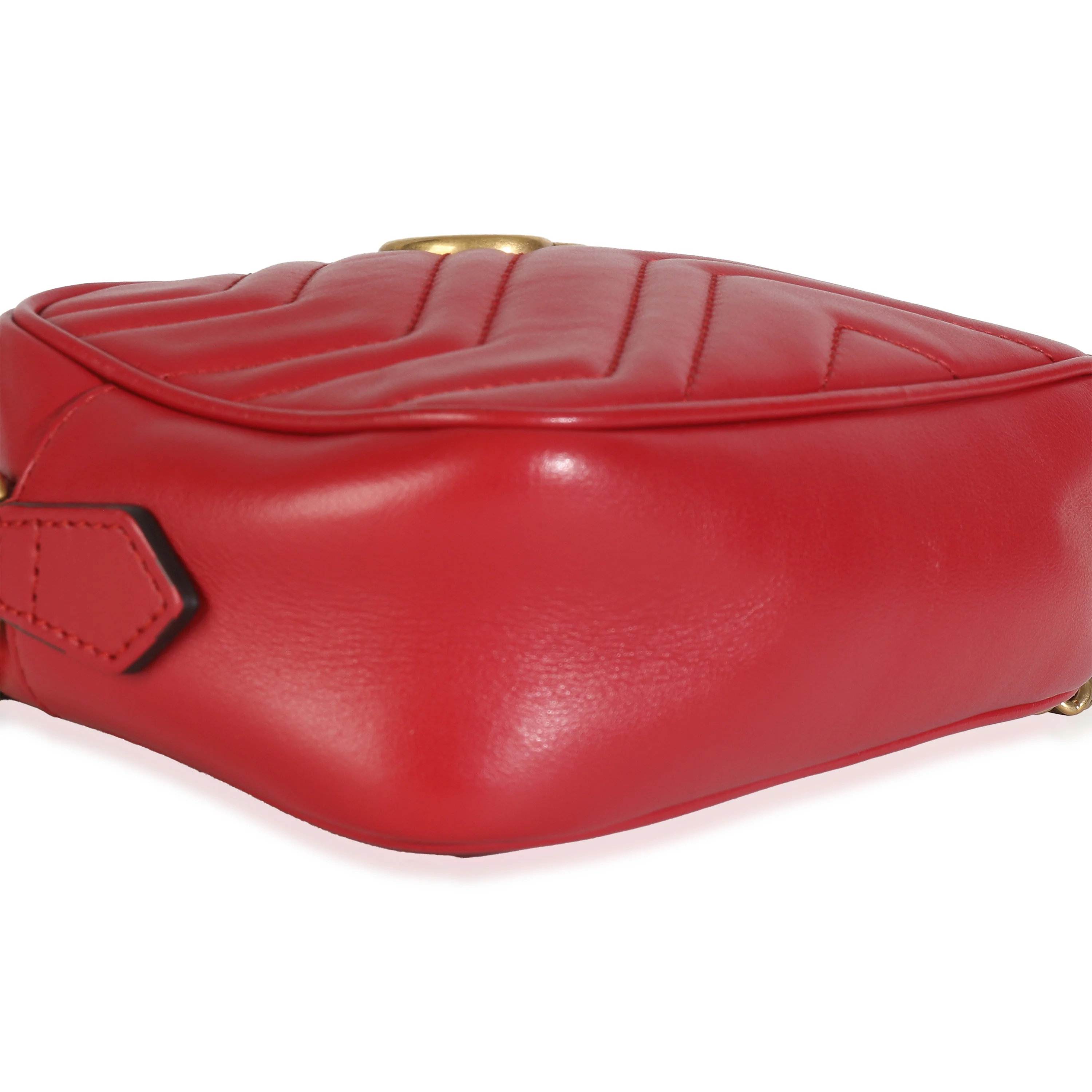 Red Matelasse Calfskin Mini GG Marmont Chain Shoulder Bag - Image 6