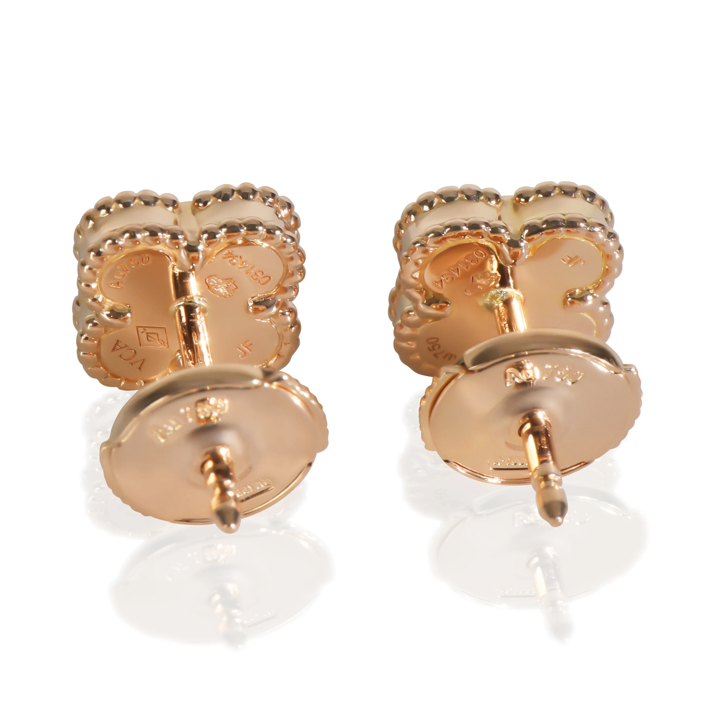 Rose Gold Carnelian Sweet Alhambra Earrings - Image 3