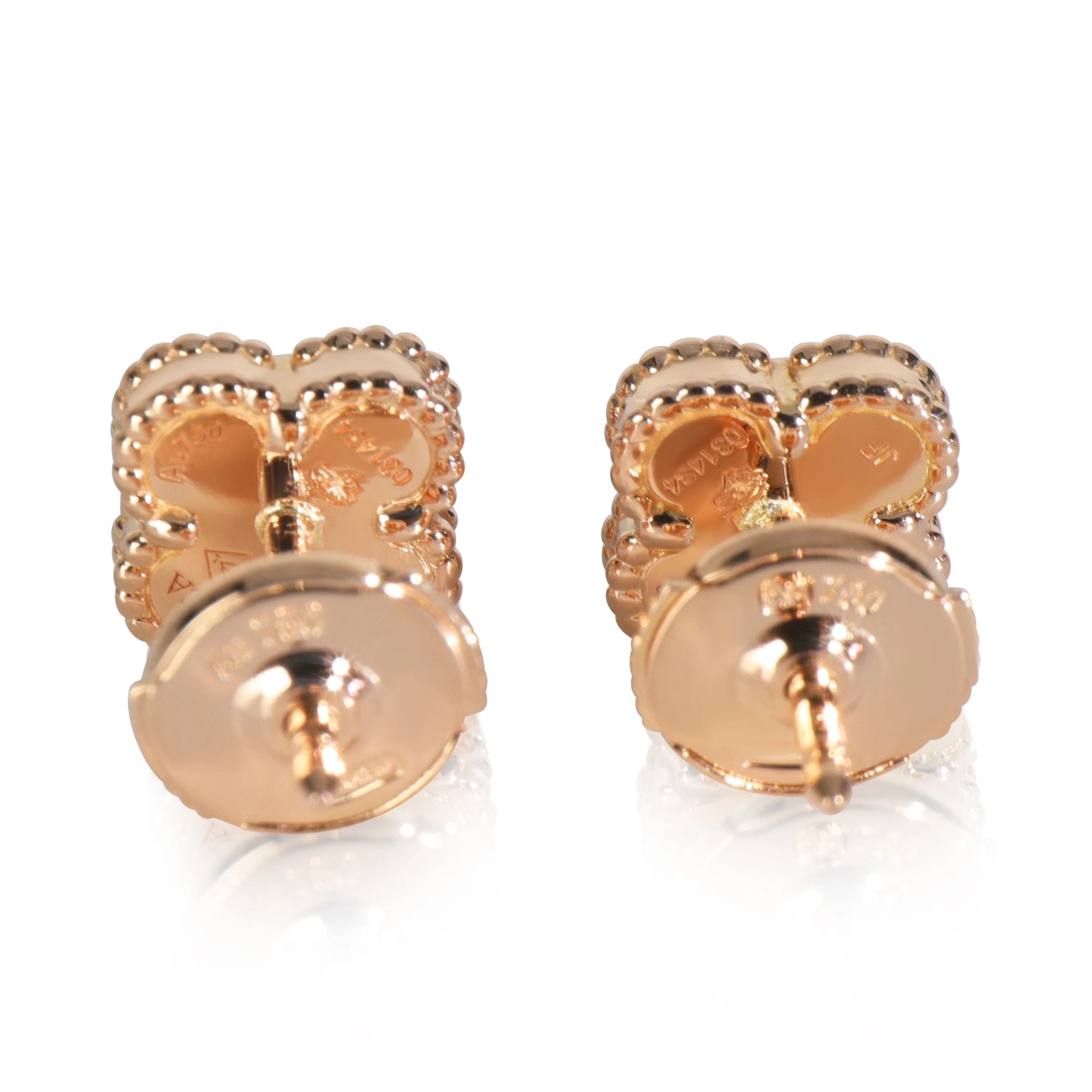 Rose Gold Carnelian Sweet Alhambra Earrings - Image 4