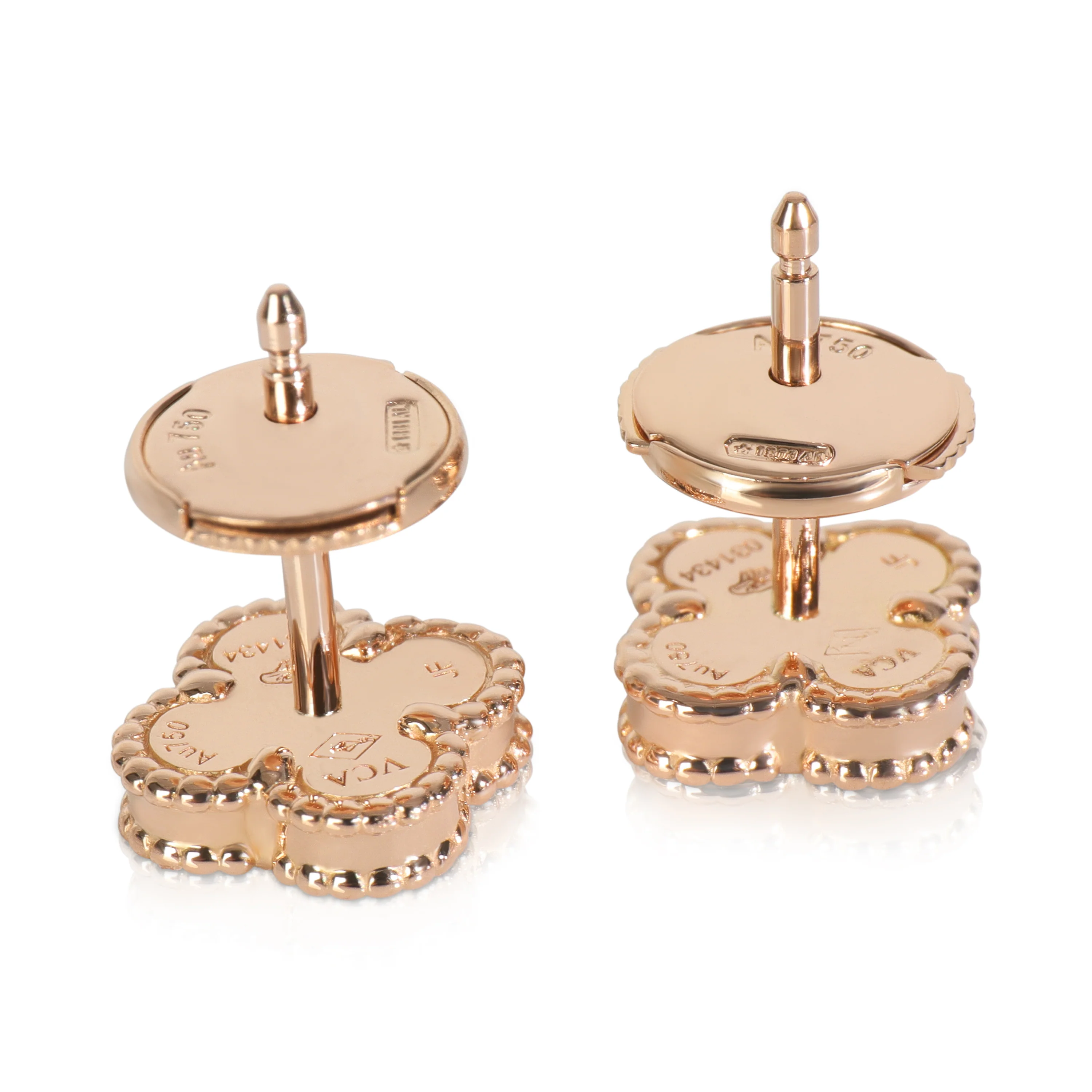 Rose Gold Carnelian Sweet Alhambra Earrings - Image 6