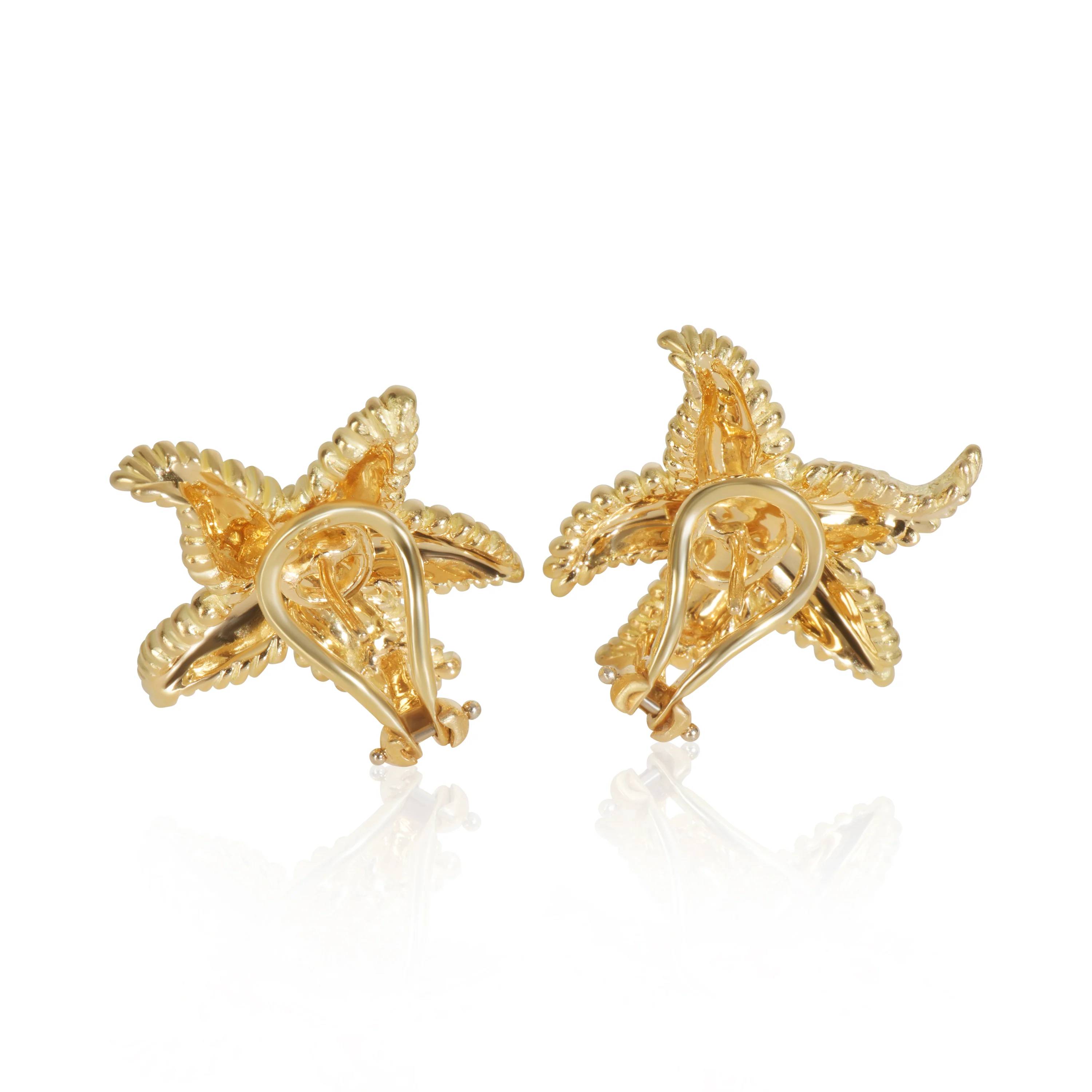 Yellow Gold Vintage Starfish Earrings - Image 4