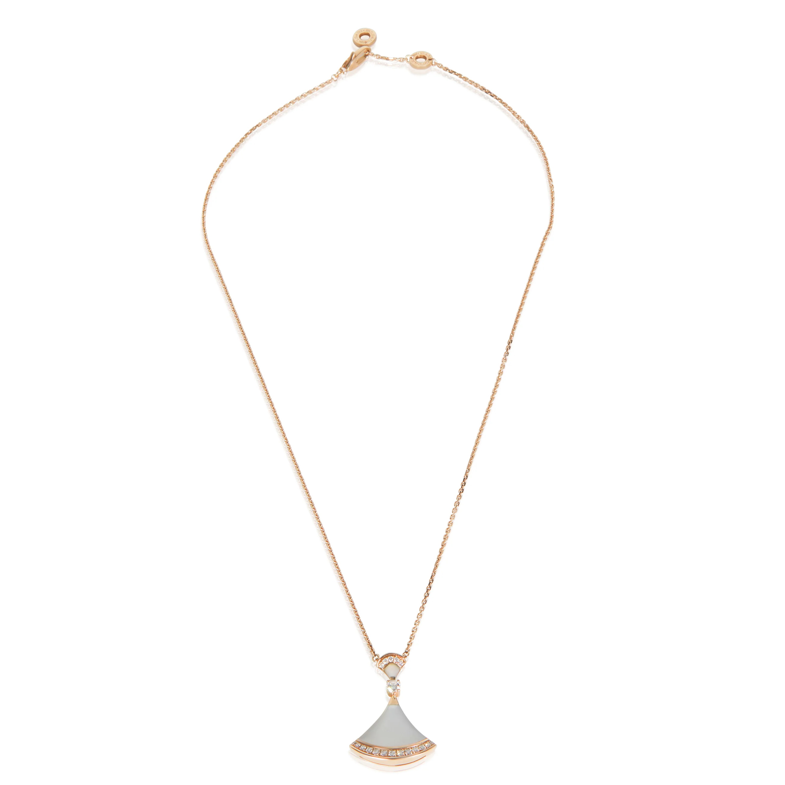 Rose Gold Mother Of Pearl and Diamond Divas Dream Pendant - Image 3