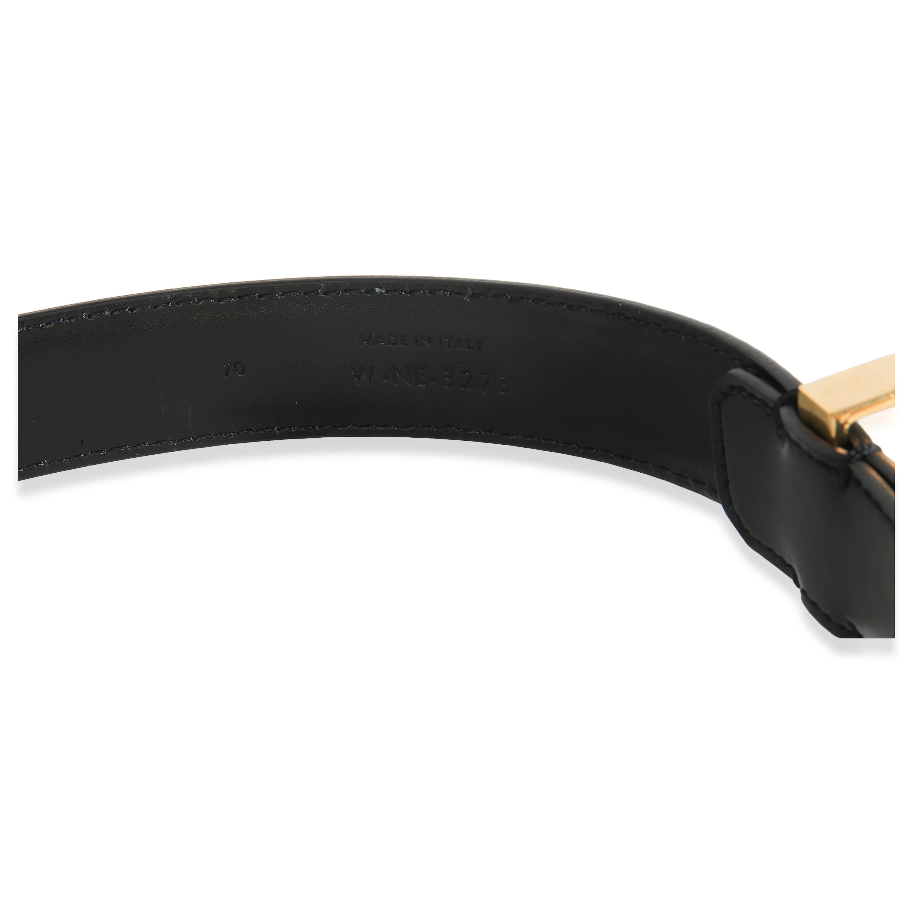 Black Taurillon Gold Buckle Medium Western Belt 70 - Image 5