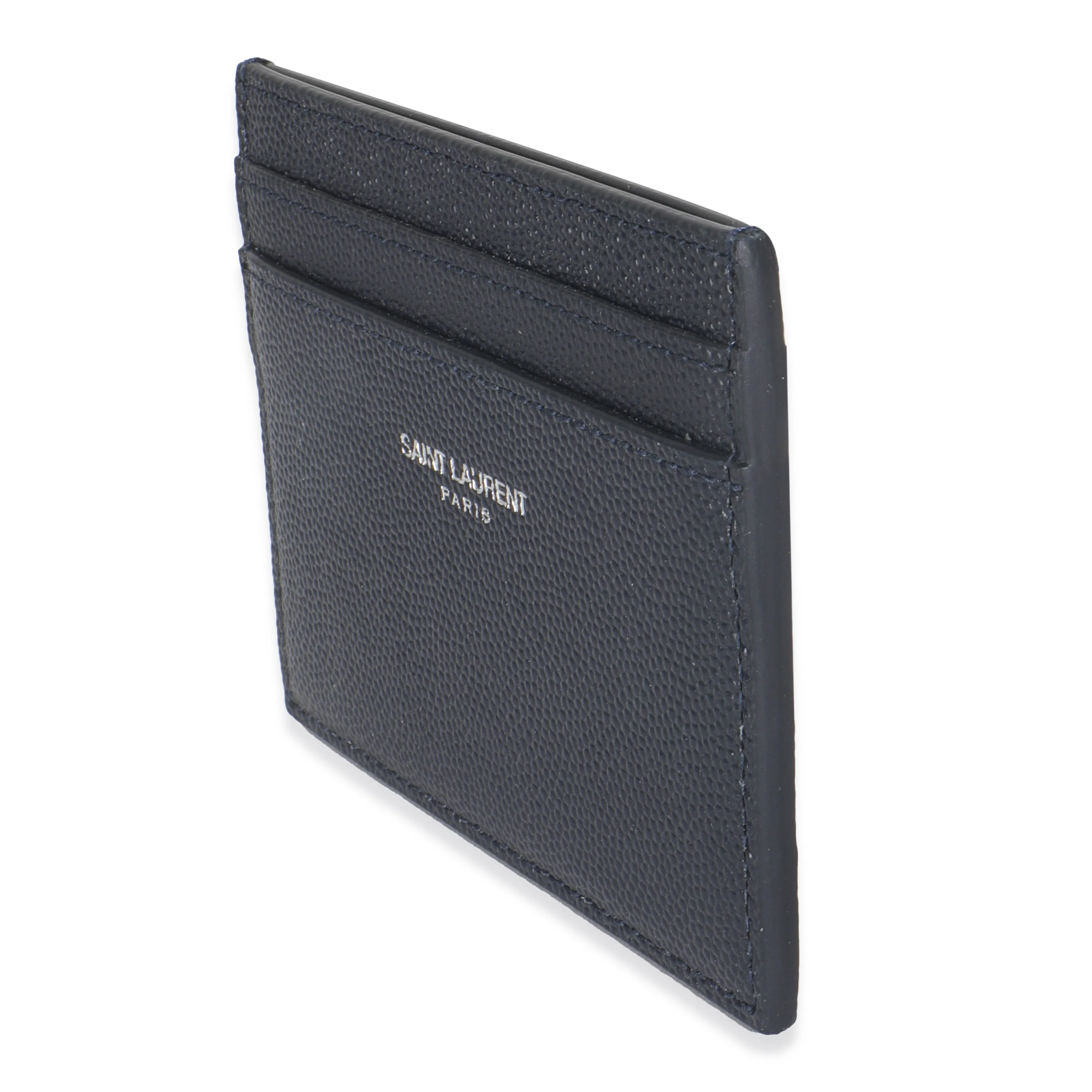 Navy Grain De Poudre Credit Card Case - Image 2