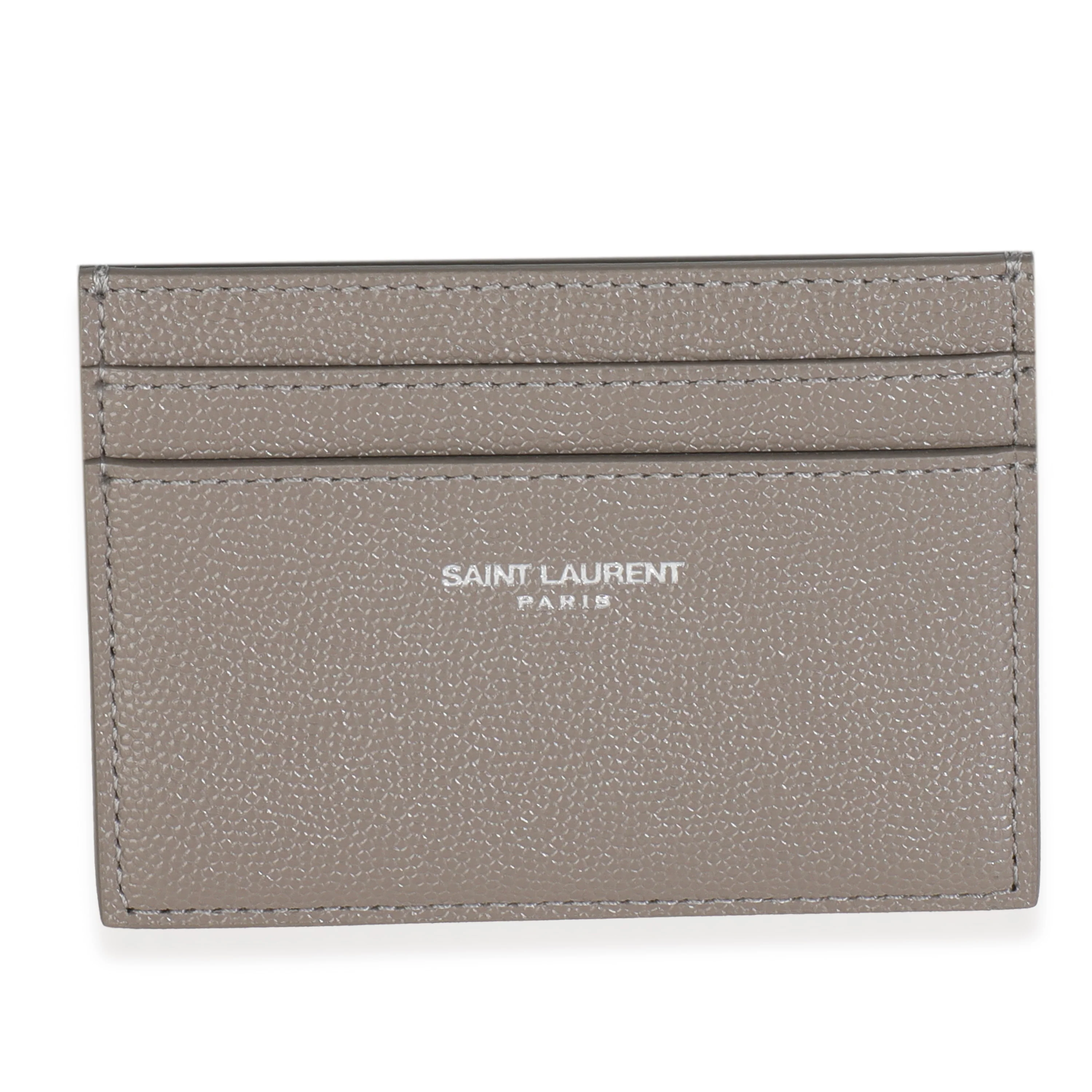 Light Grey Grain De Poudre Credit Card Case