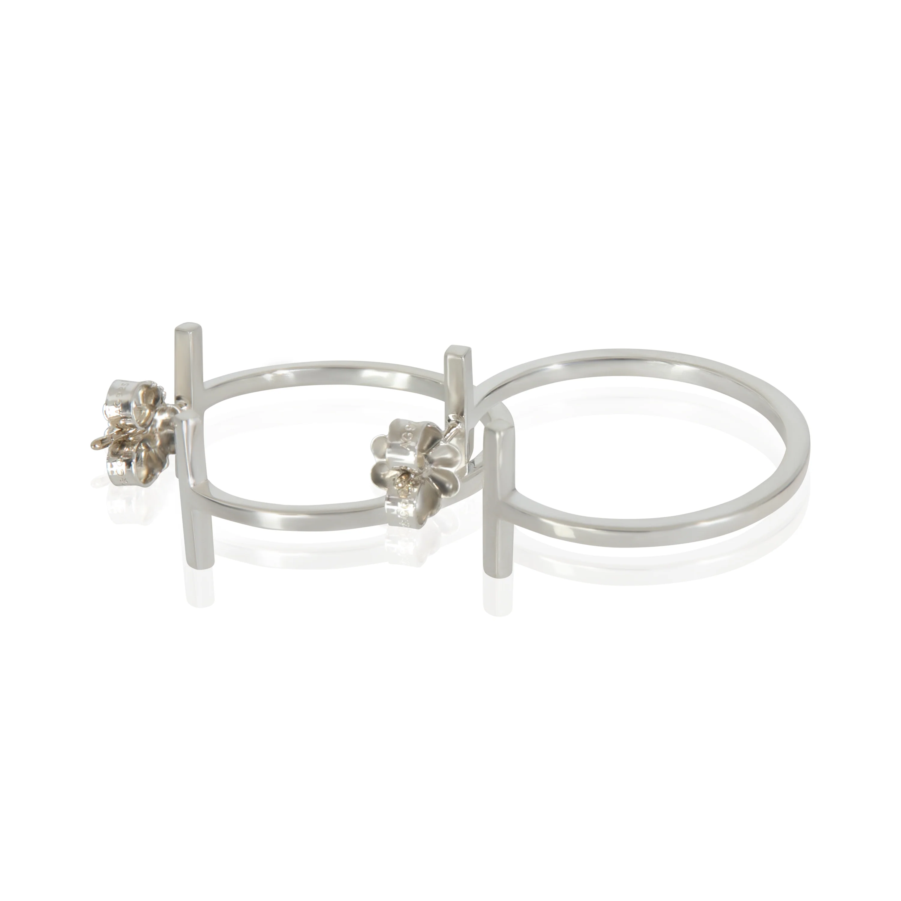 Sterling Silver Tiffany T Hoop Earrings - Image 7