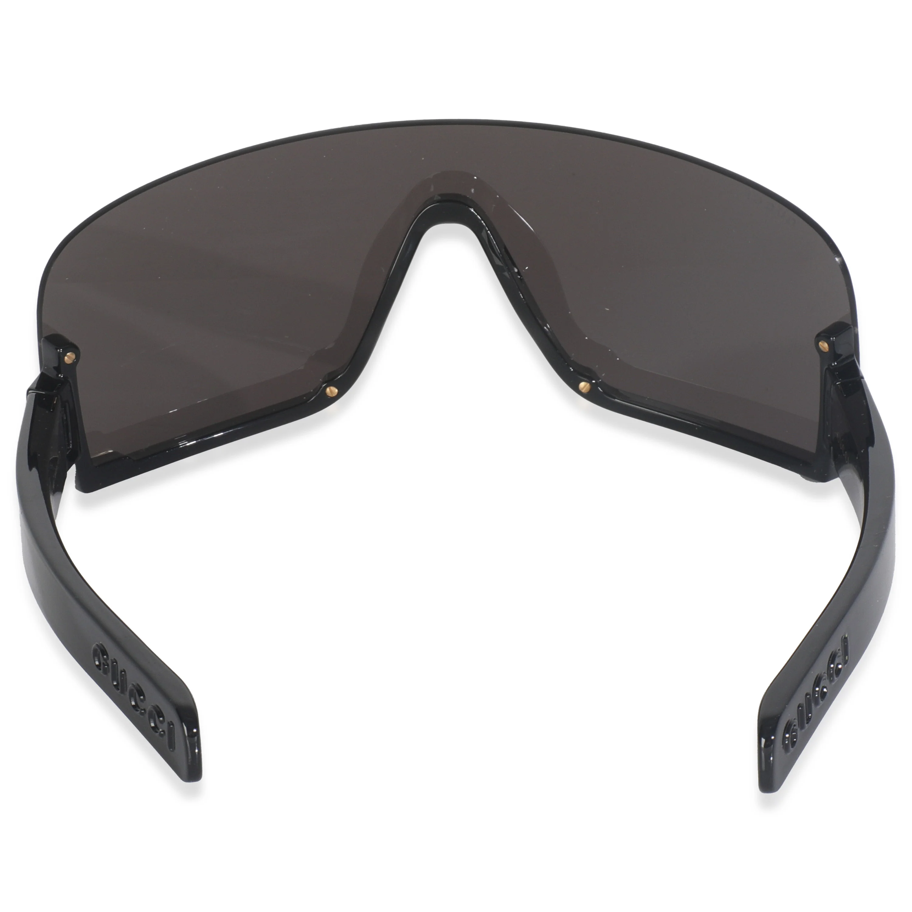 Black Acetate Logo Rimless Shield Sunglasses - Image 3