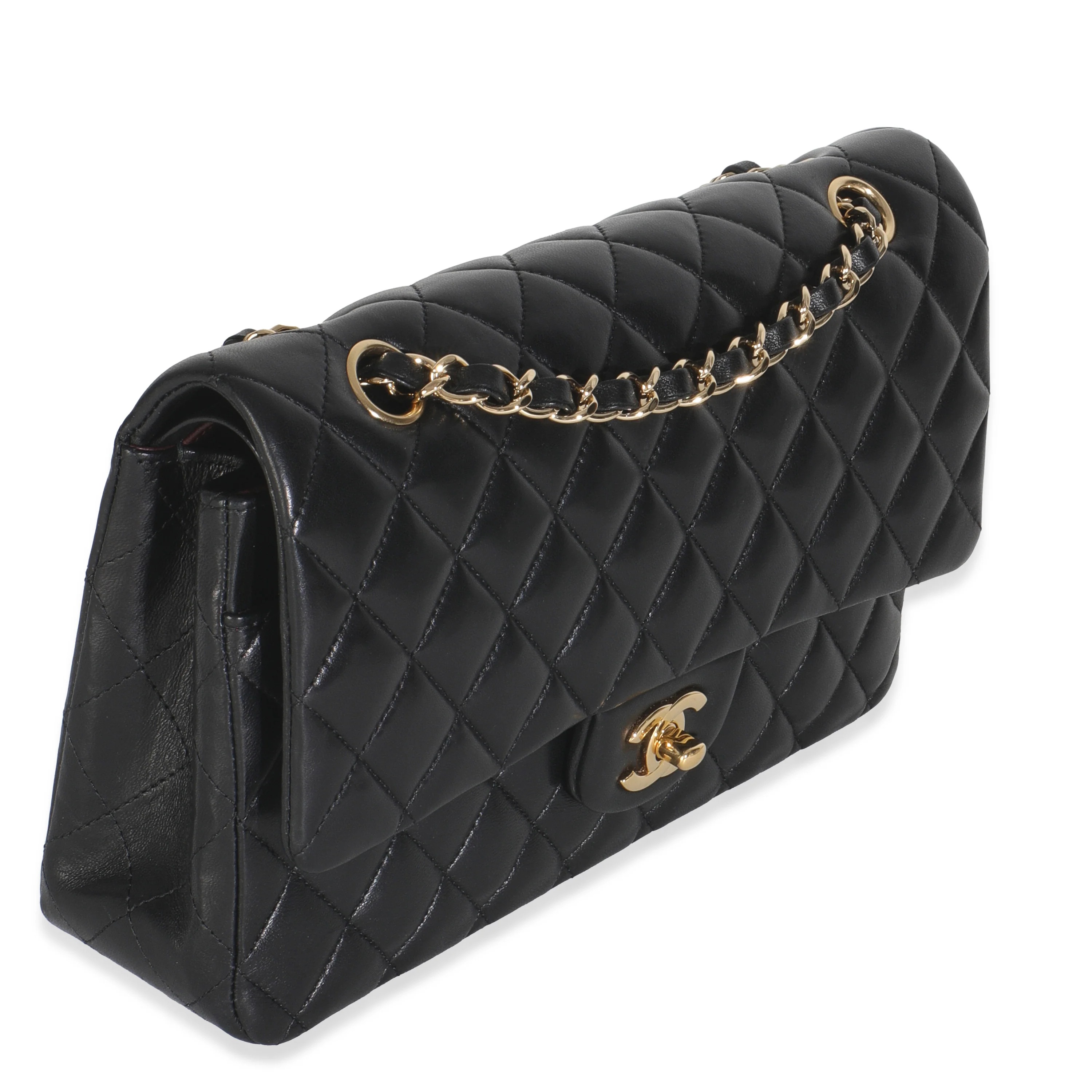 Black Quilted Lambskin Medium Classic Double Flap Bag - Image 3