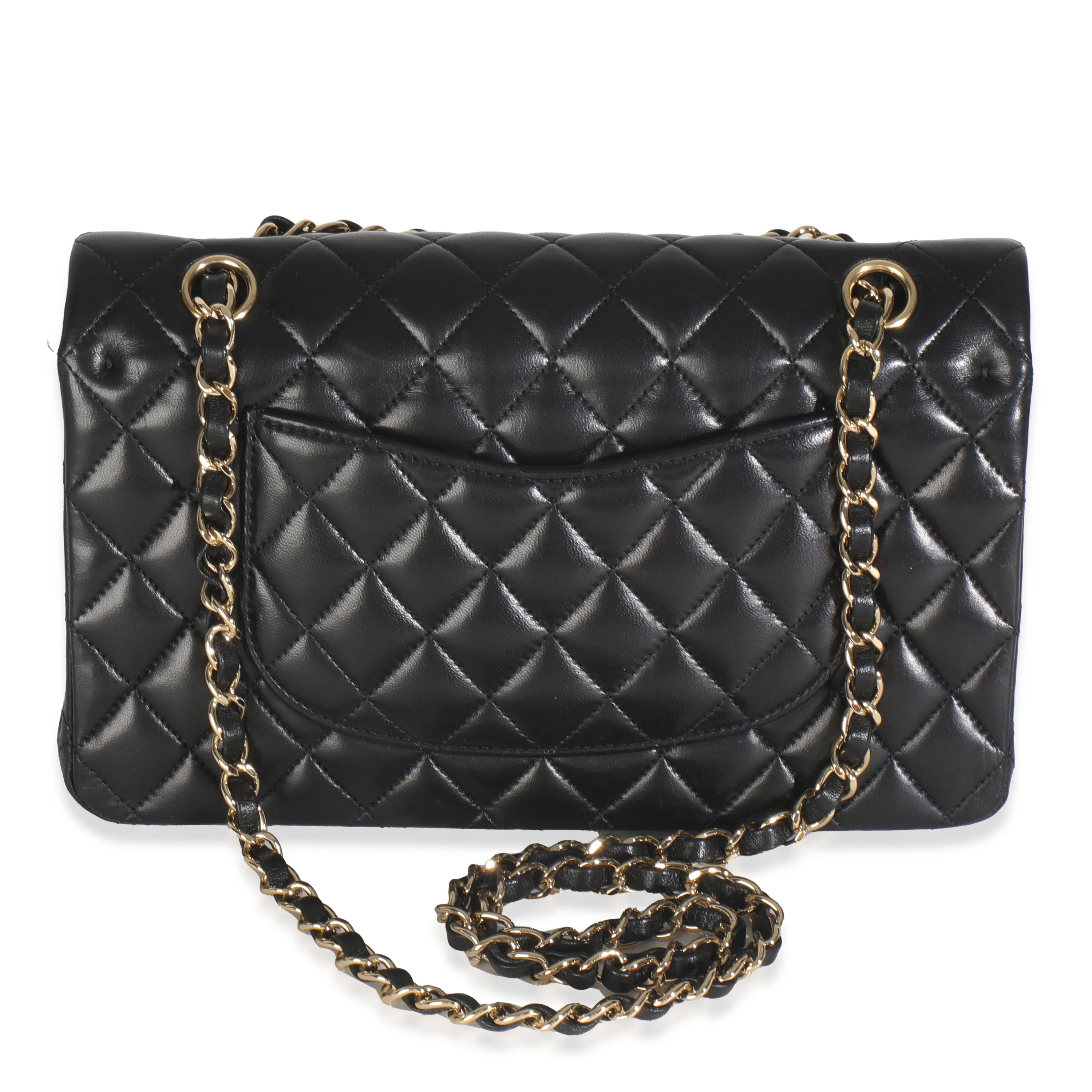 Black Quilted Lambskin Medium Classic Double Flap Bag - Image 4
