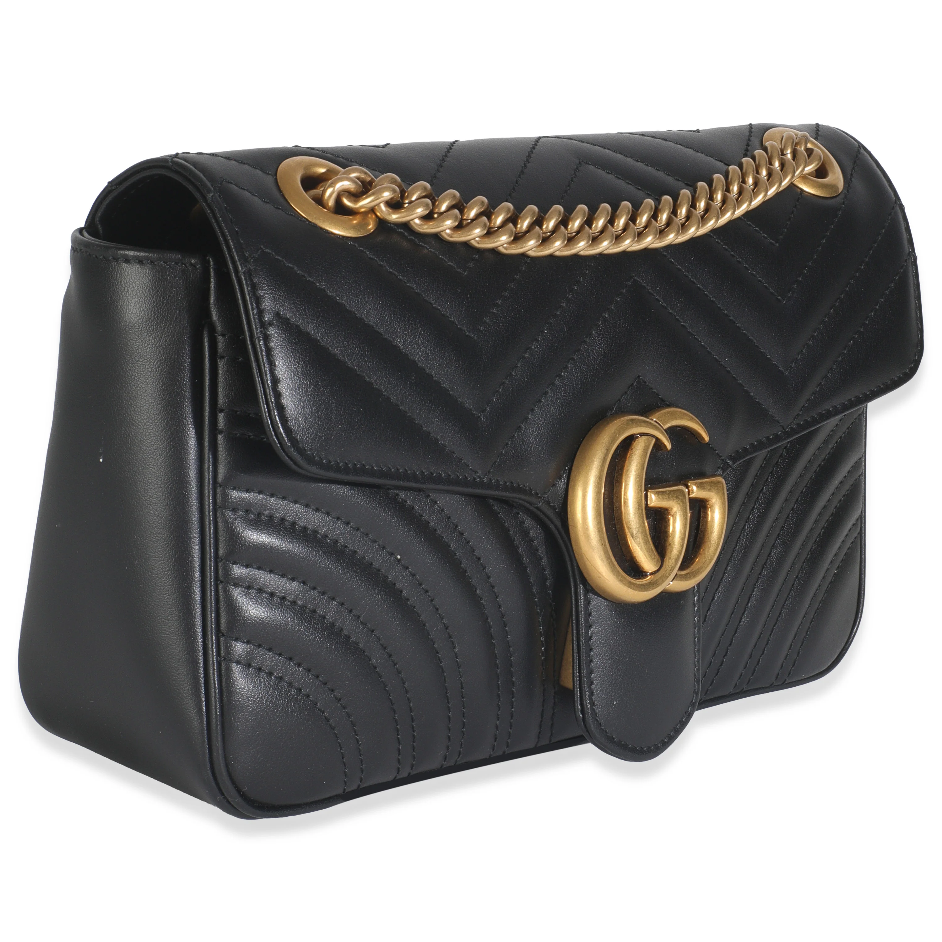 Black Calfskin Matelasse Medium GG Marmont Shoulder Bag - Image 3