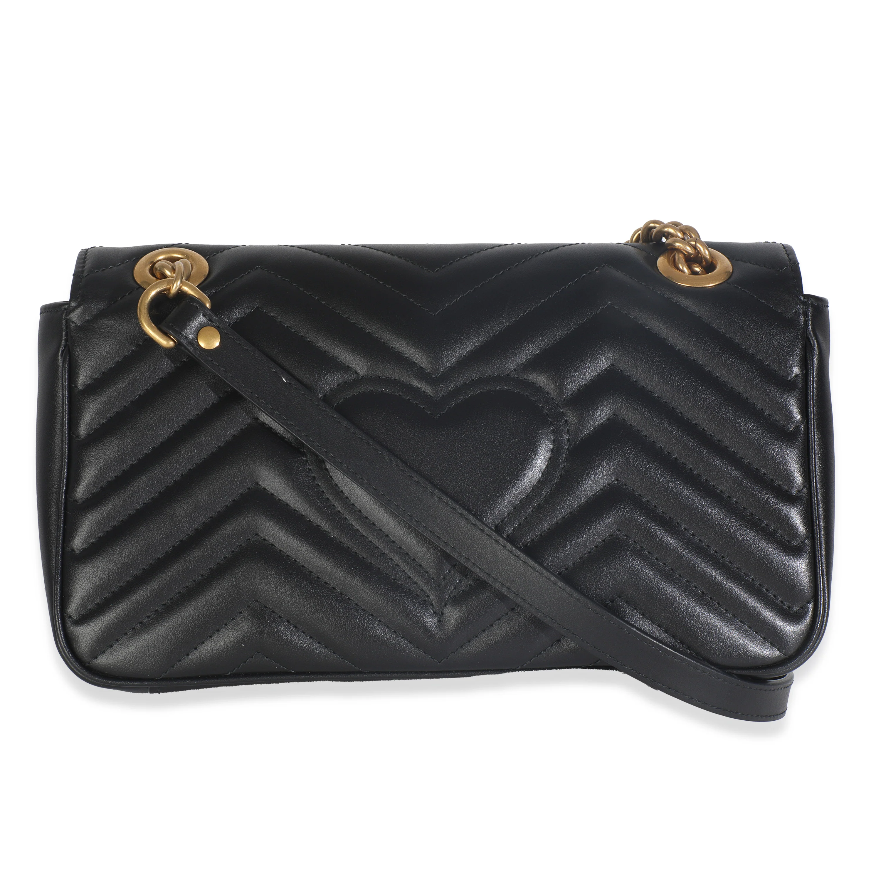Black Calfskin Matelasse Medium GG Marmont Shoulder Bag - Image 4