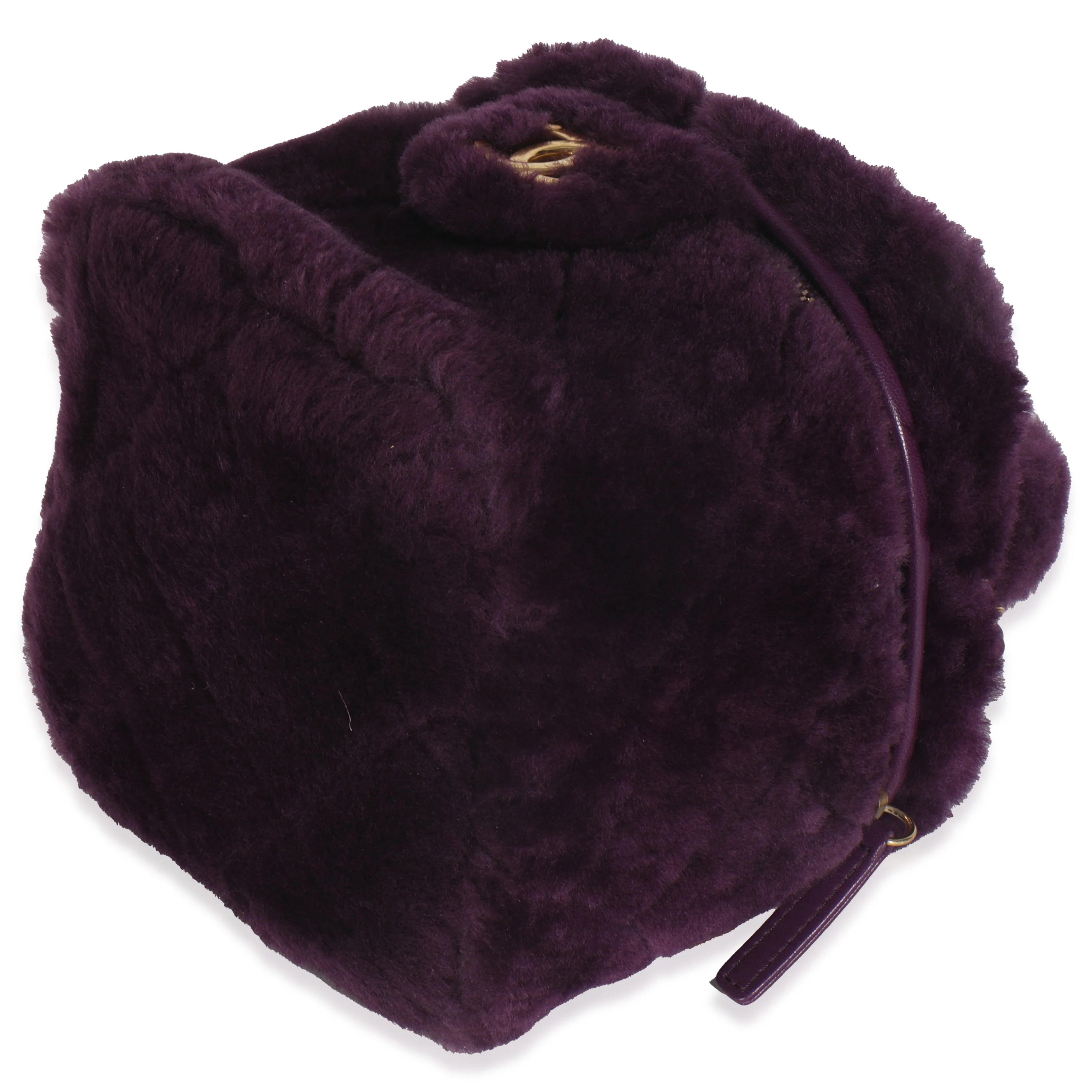 Purple Quilted Shearling Lambskin Small Vanity Case - Image 6