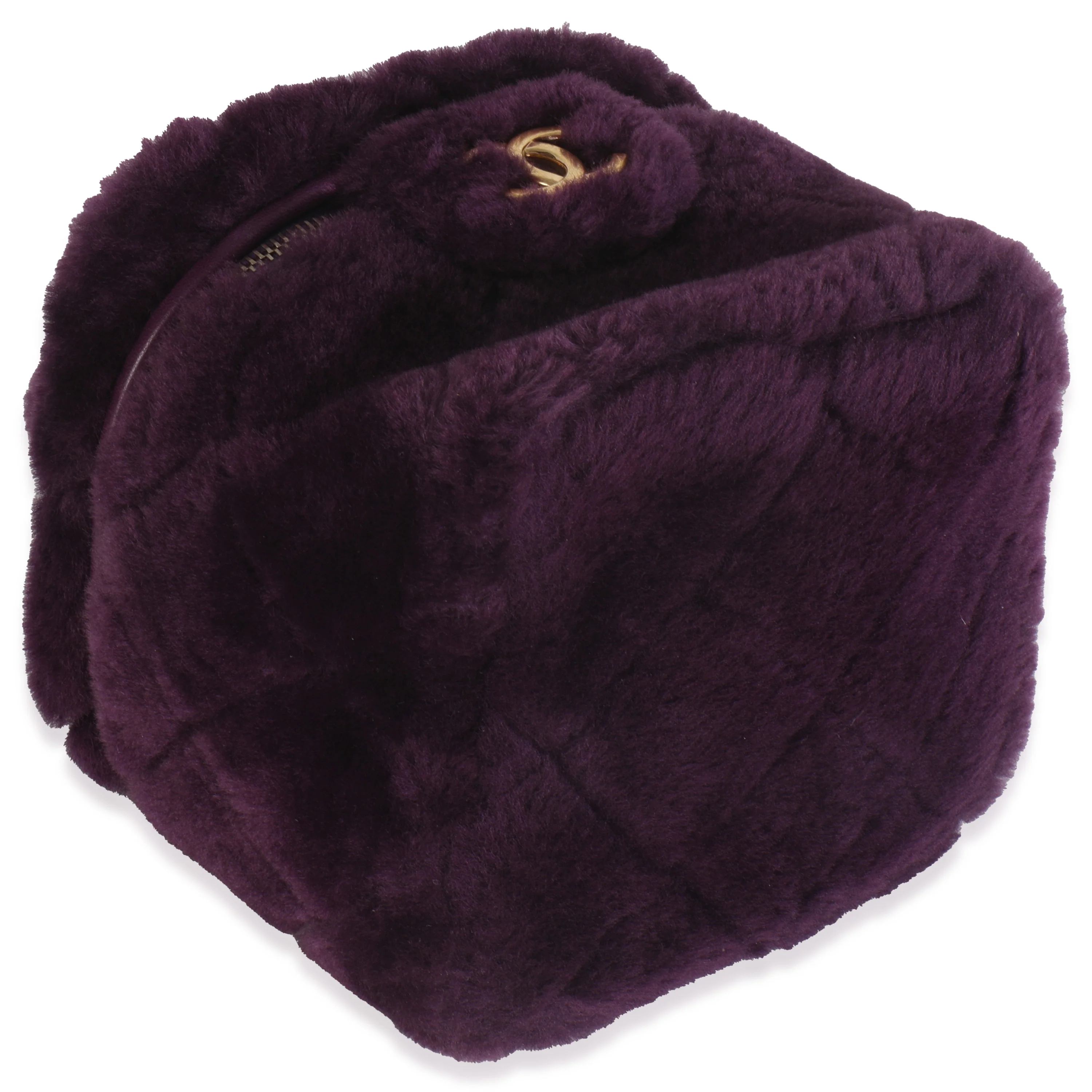 Purple Quilted Shearling Lambskin Small Vanity Case - Image 7