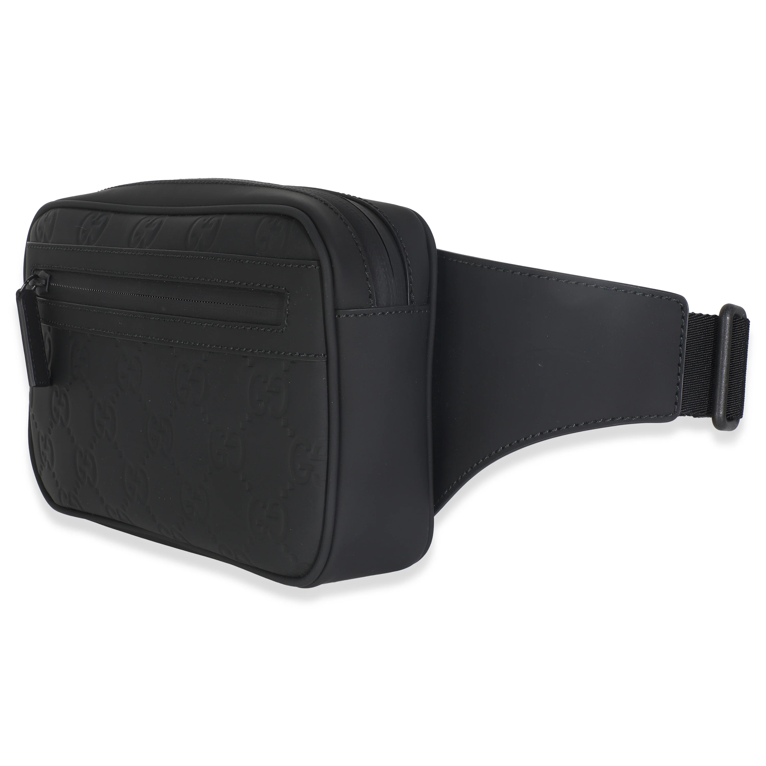 Black Rubber Effect GG Belt Bag - Image 3