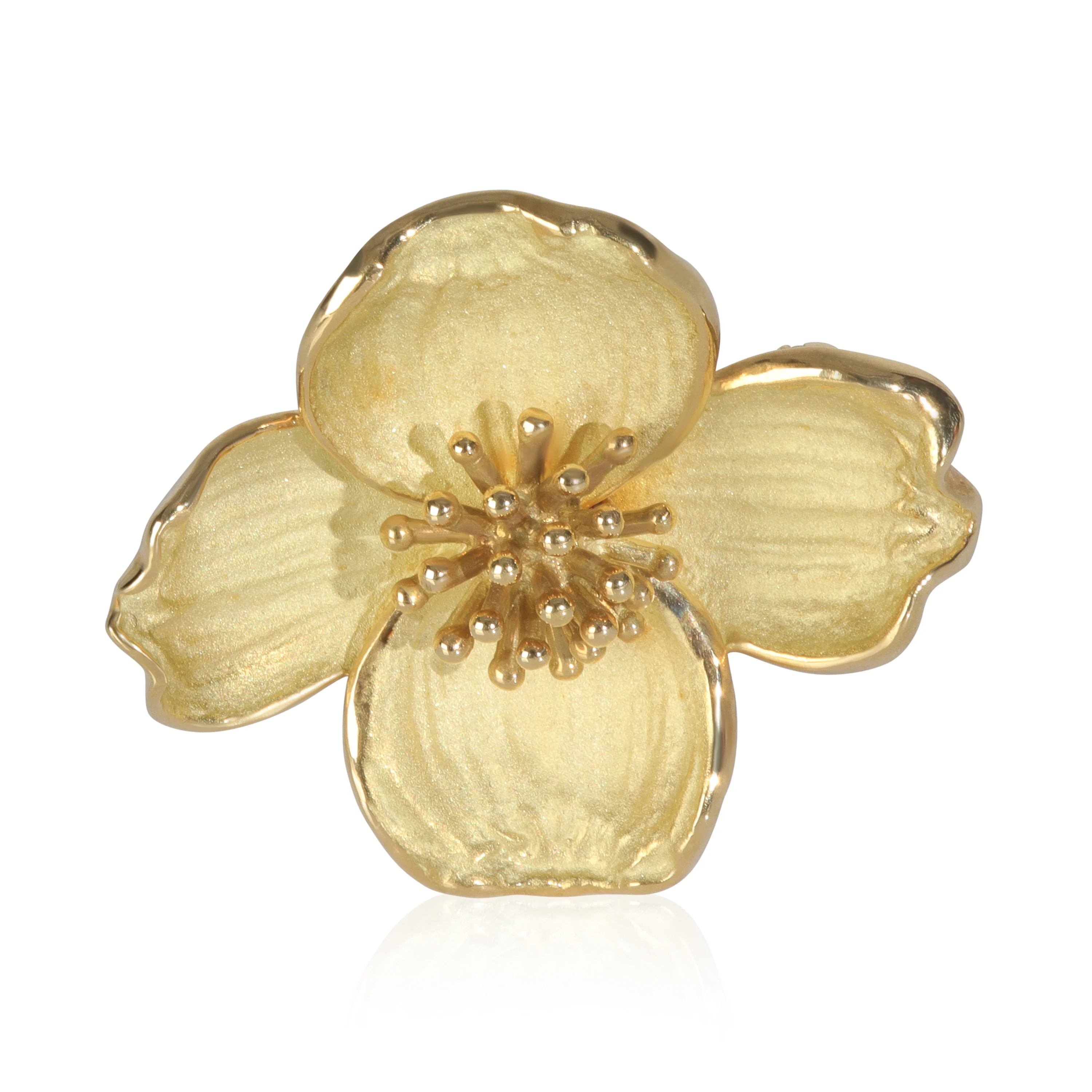 Yellow Gold Dogwood Brooch