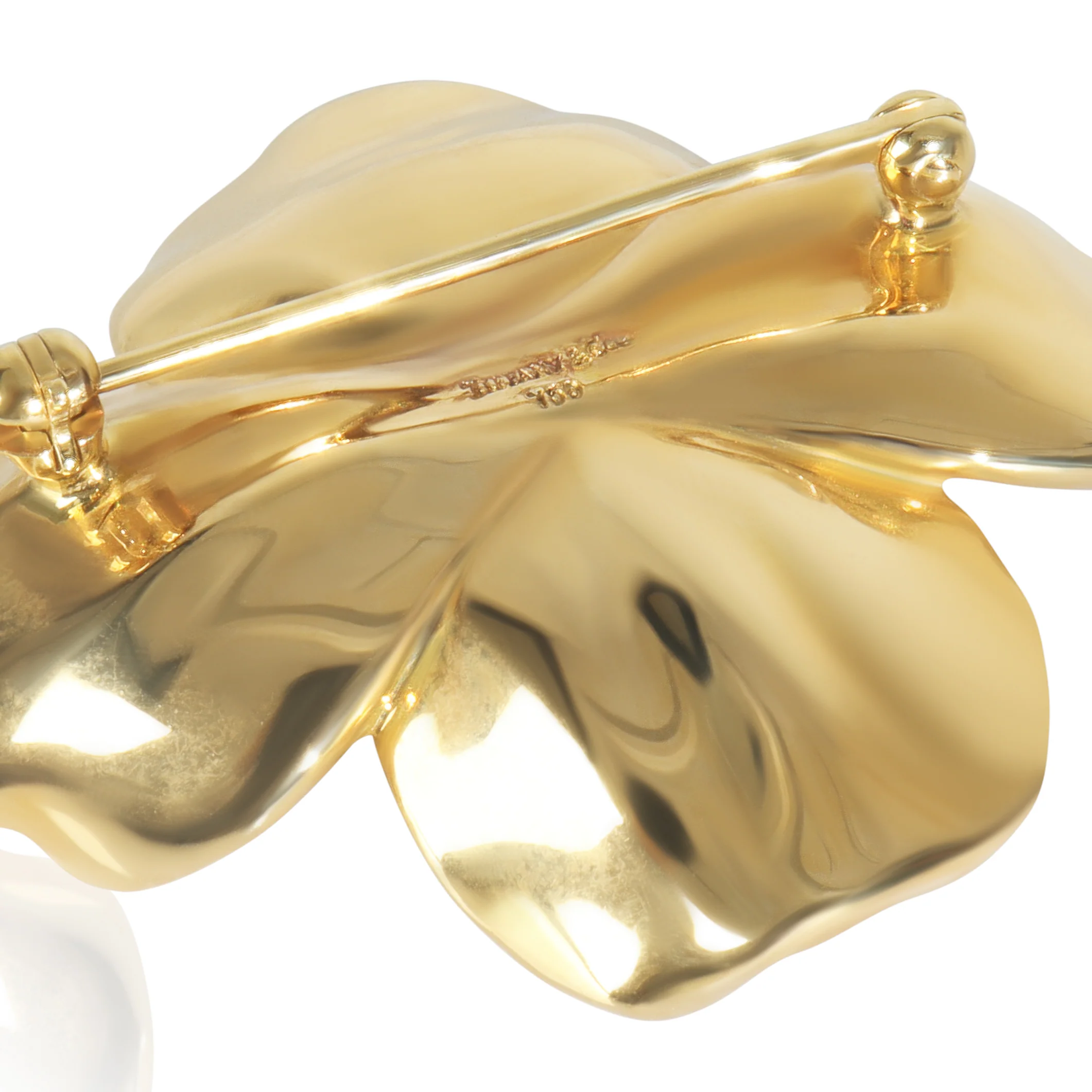 Yellow Gold Dogwood Brooch - Image 3