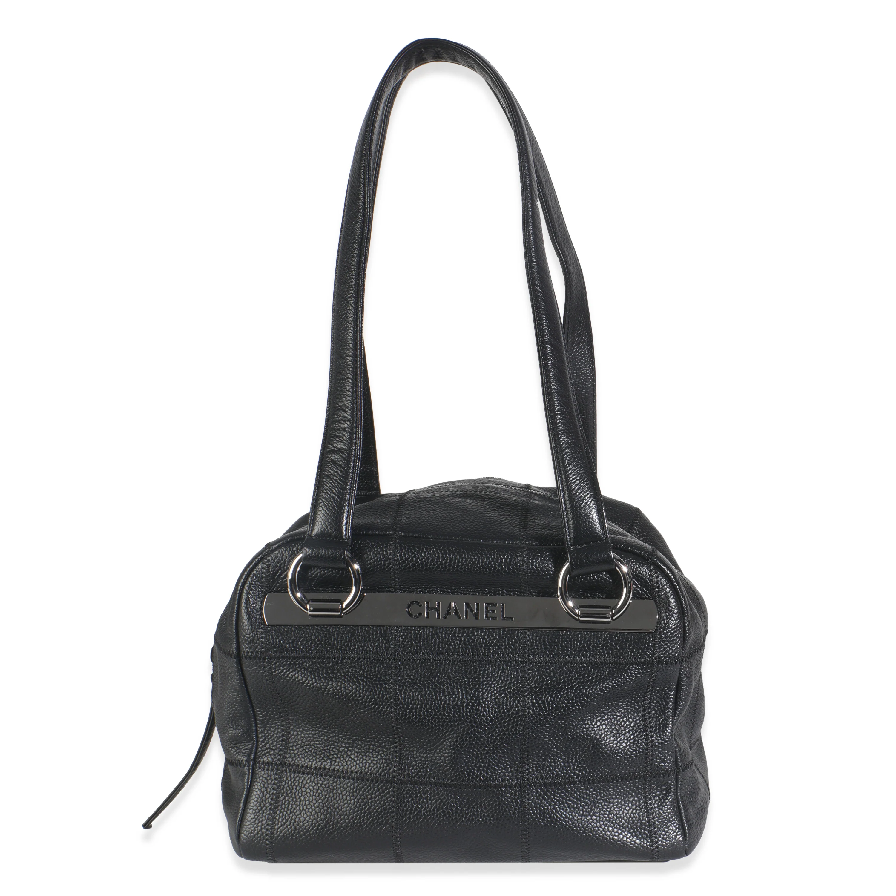Black Square Quilt Calfskin LAX Bowler Bag